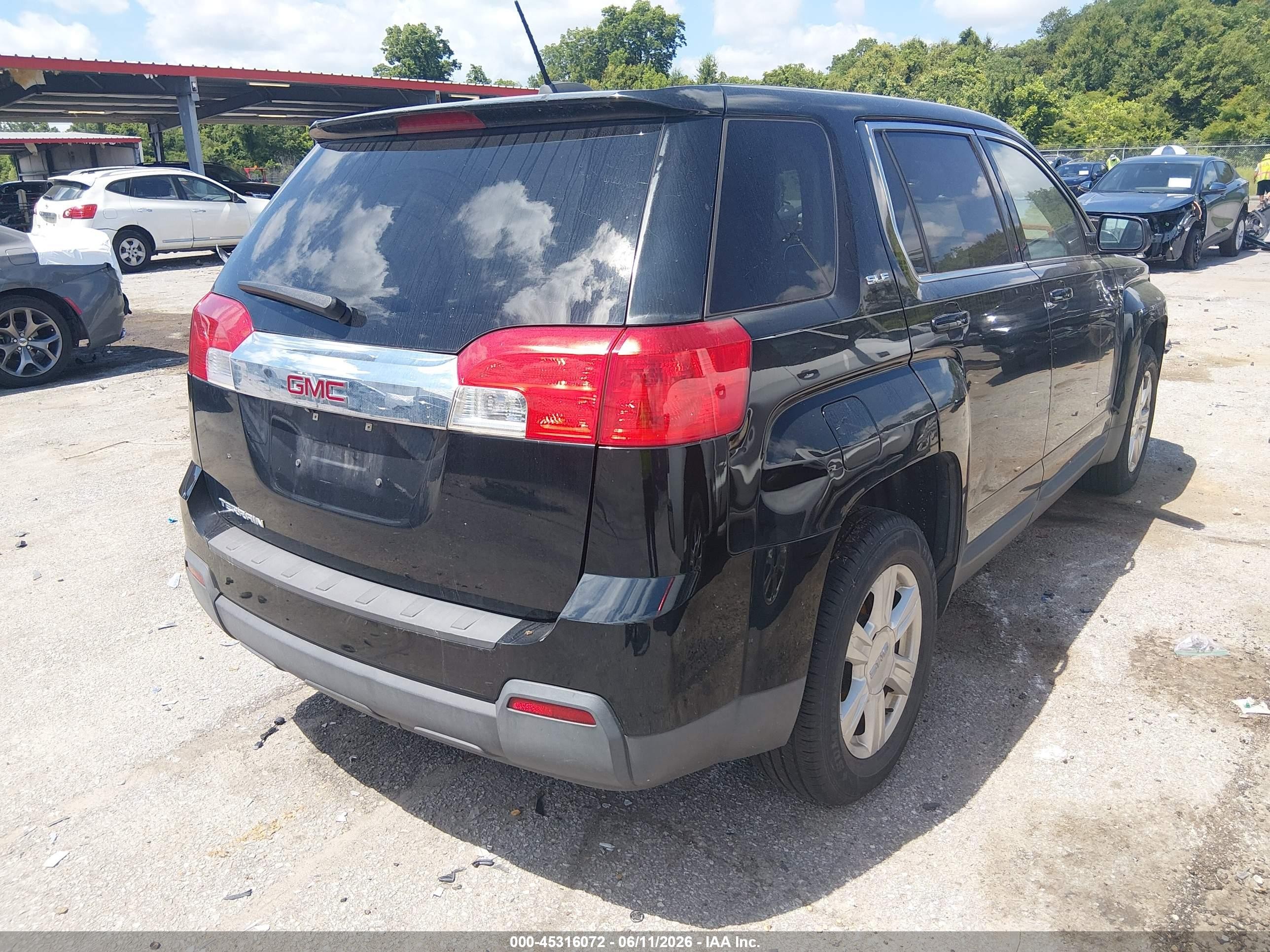 2015 Gmc Terrain Sle-1 Black vin: 2GKALMEK3F6320009