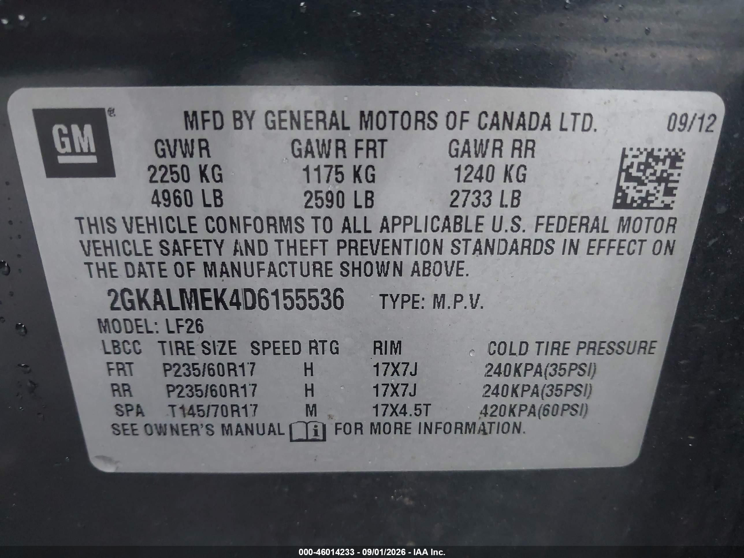 2013 Gmc Terrain Sle-1 Gray vin: 2GKALMEK4D6155536