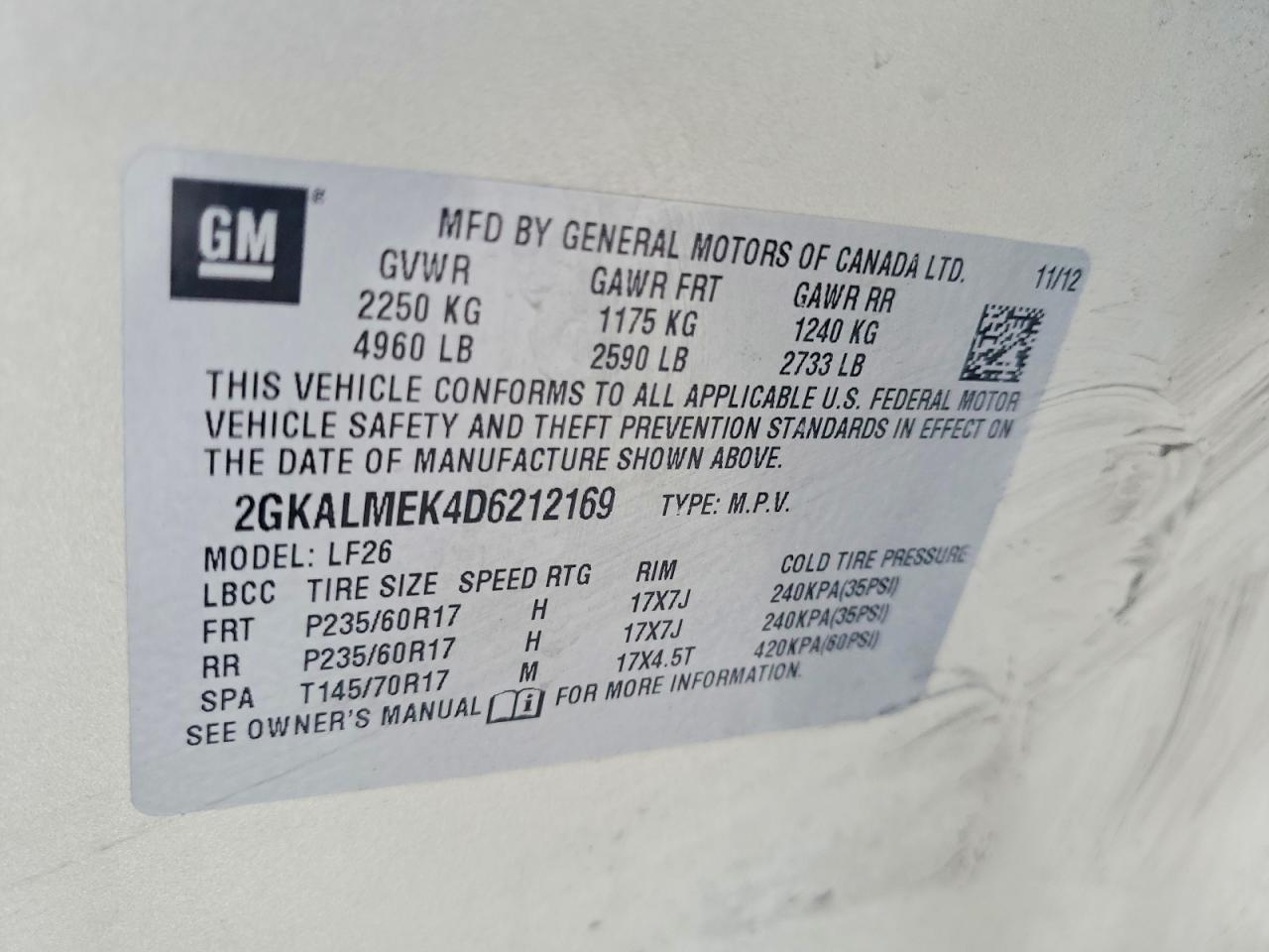 2013 Gmc Terrain Denali Awd Cream vin: 2GKALMEK4D6212169