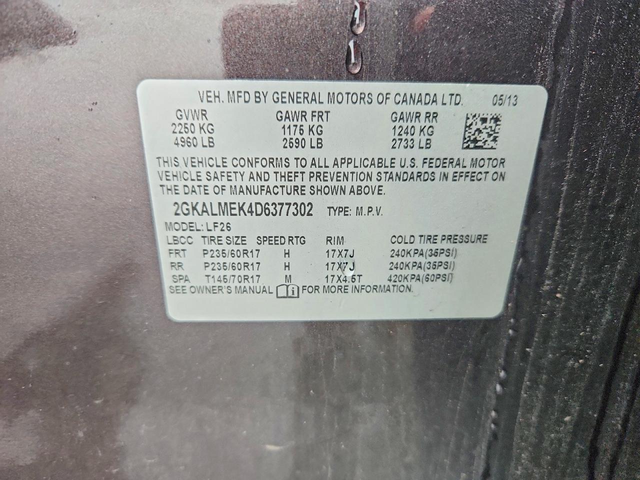 2013 Gmc Terrain Sle Black vin: 2GKALMEK4D6377302