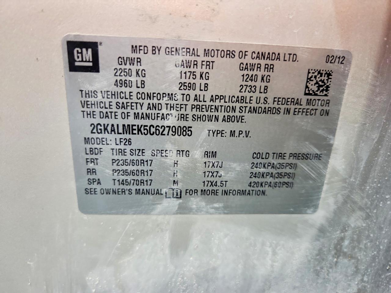 2012 Gmc Terrain Sle Бежевый vin: 2GKALMEK5C6279085