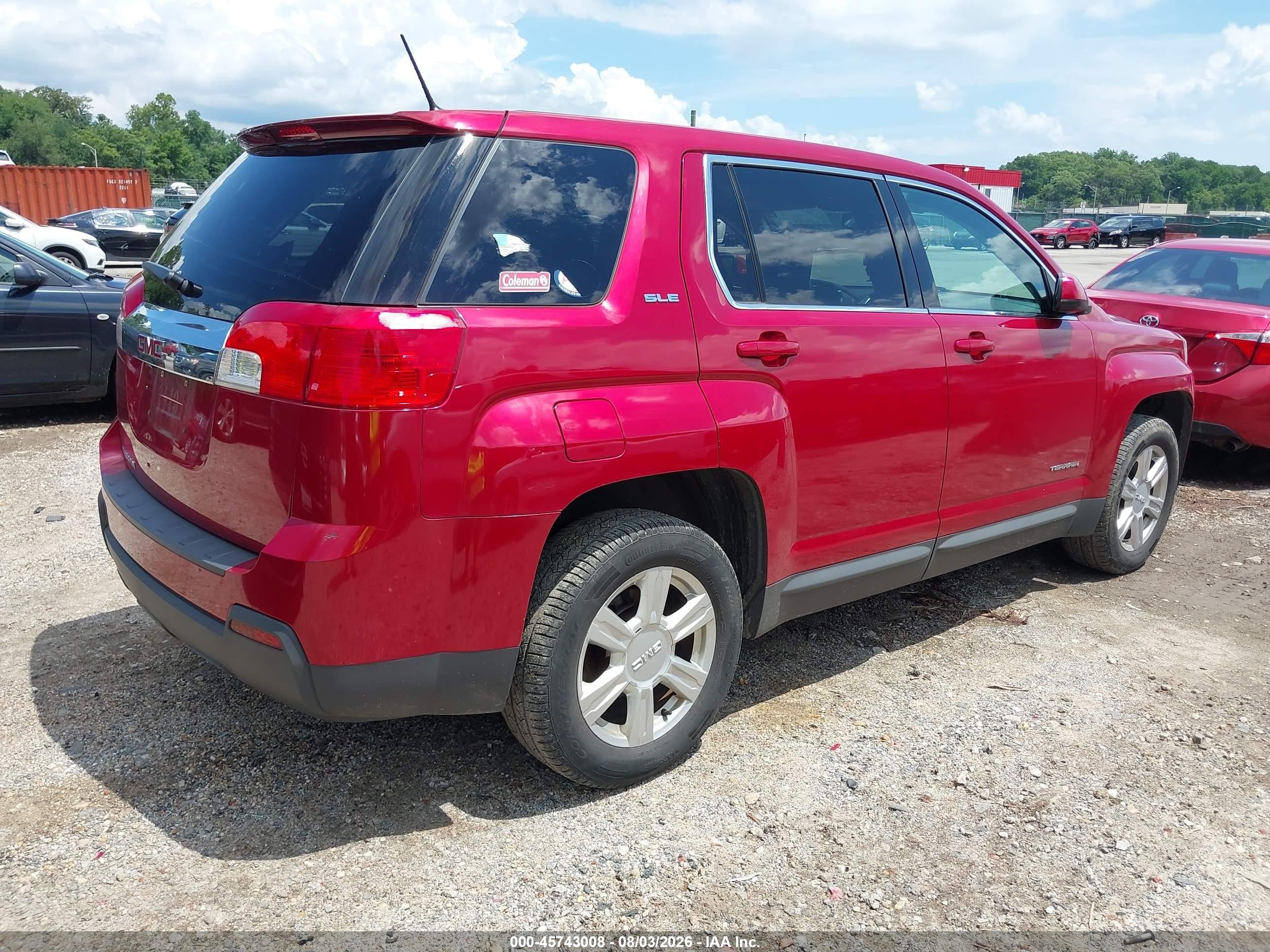 2014 Gmc Terrain Sle-1 Red vin: 2GKALMEK6E6142045