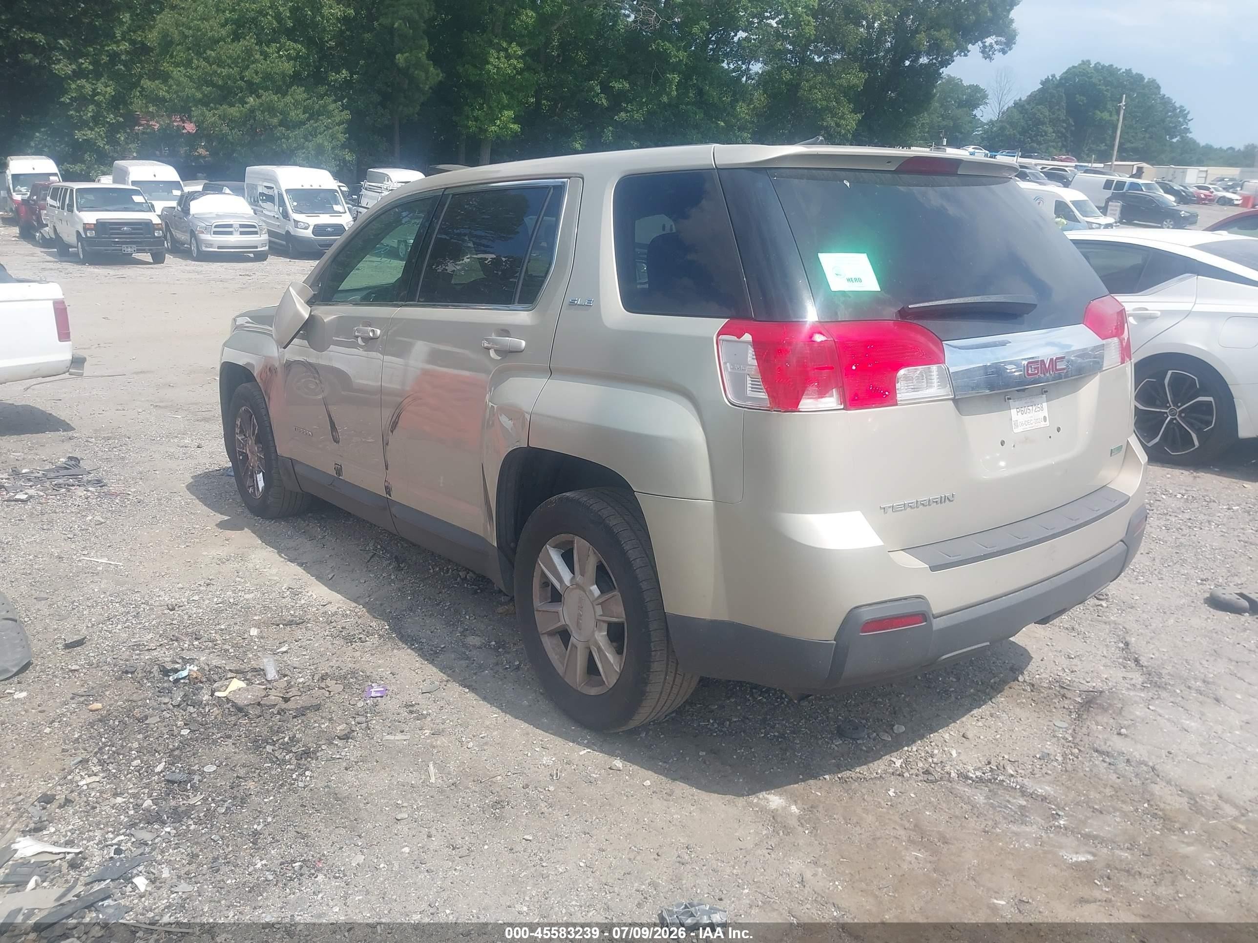 2012 Gmc Terrain Sle-1 Gold vin: 2GKALMEK7C6131228