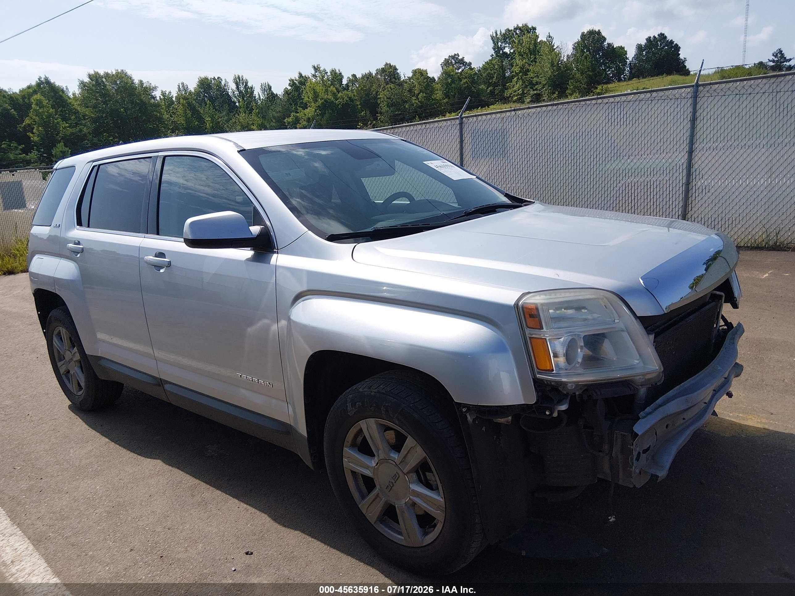 2015 Gmc Terrain Sle-1 Silver vin: 2GKALMEK8F6347707