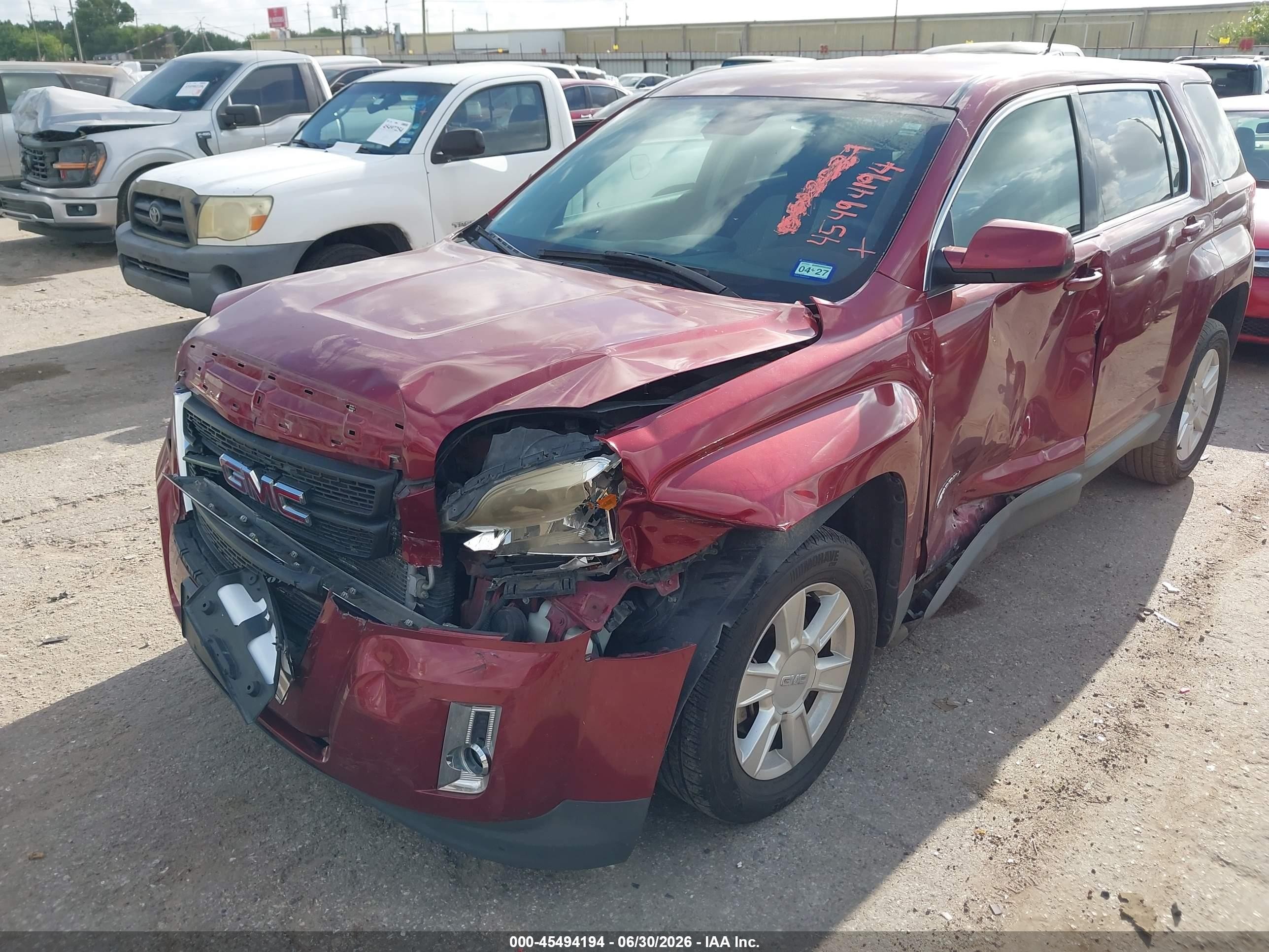2012 Gmc Terrain Sle-1 Red vin: 2GKALMEK9C6355908