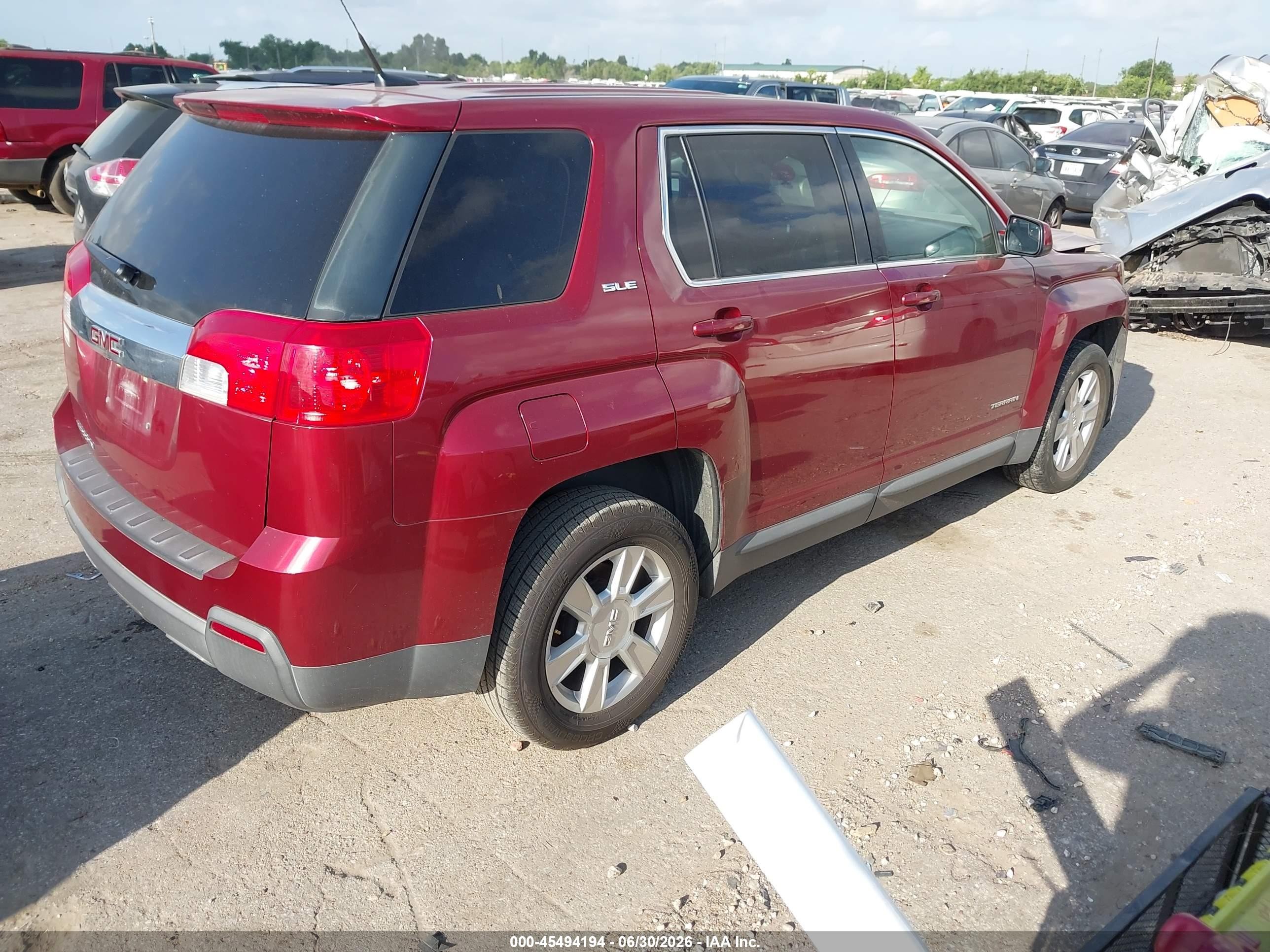 2012 Gmc Terrain Sle-1 Red vin: 2GKALMEK9C6355908