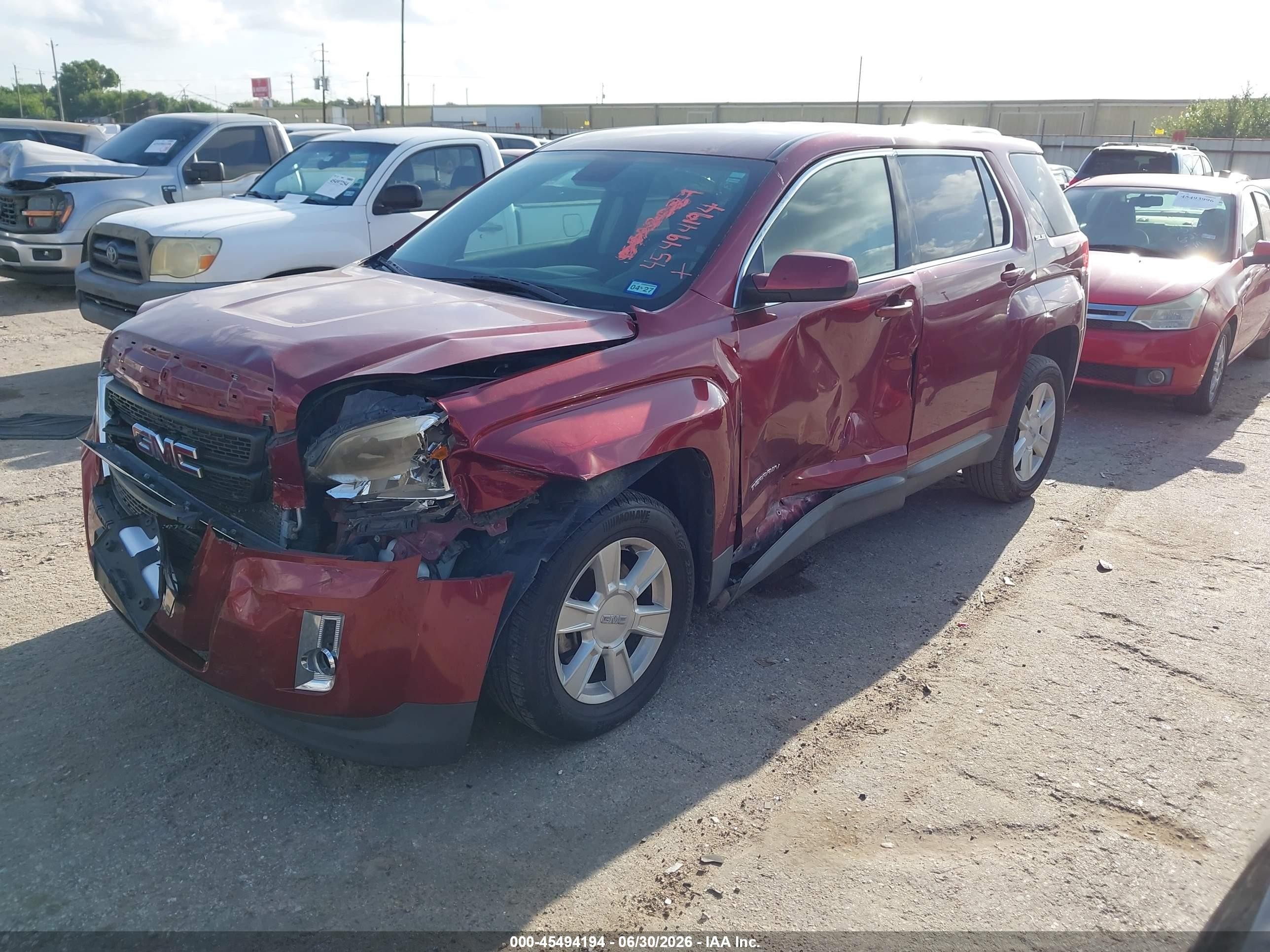 2012 Gmc Terrain Sle-1 Red vin: 2GKALMEK9C6355908