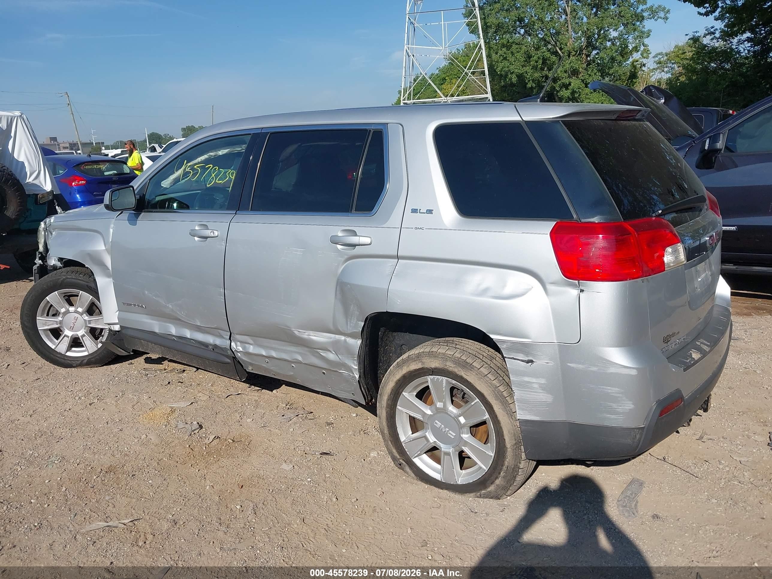 2013 Gmc Terrain Sle-1 Silver vin: 2GKALMEK9D6255244