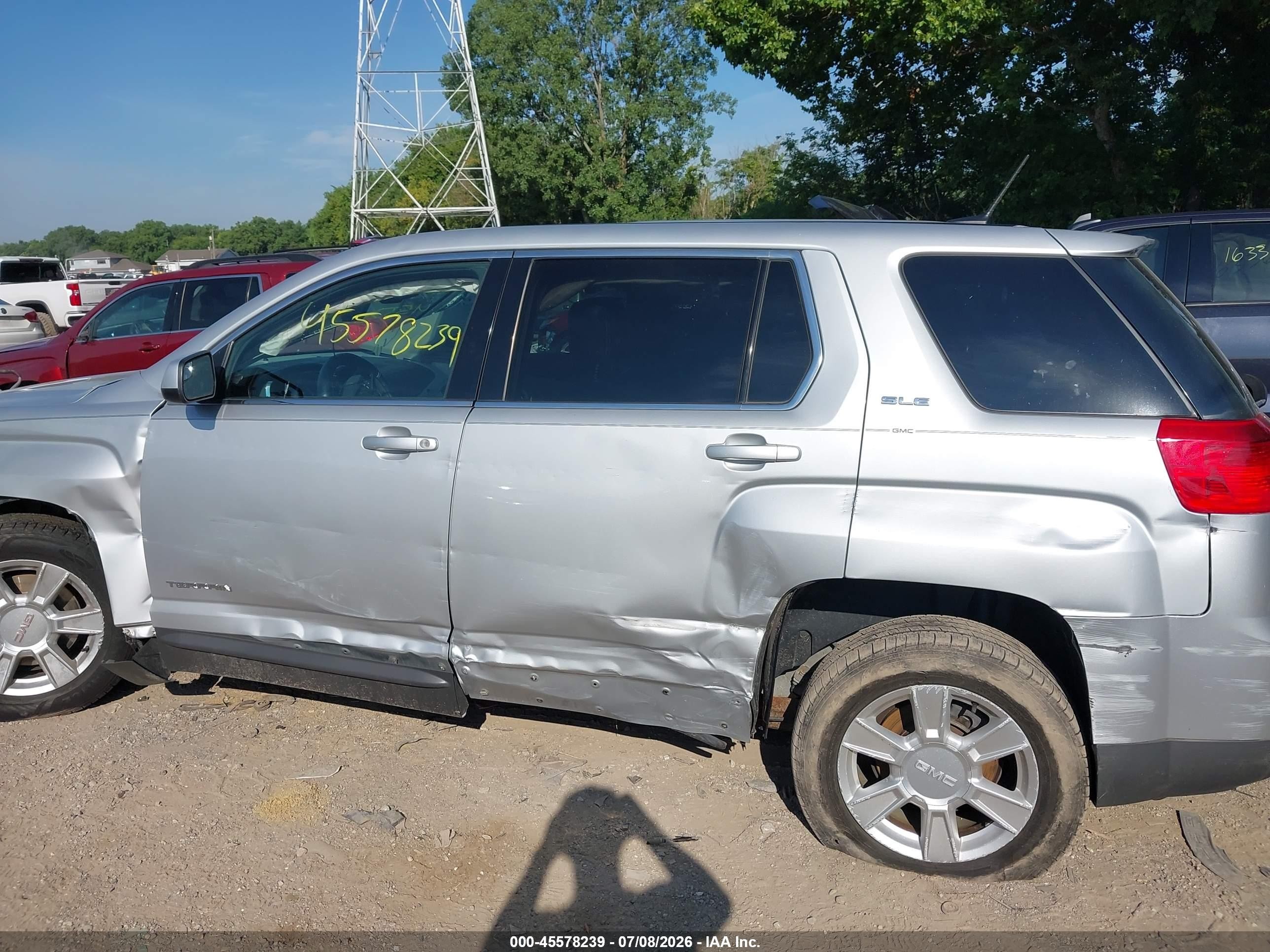 2013 Gmc Terrain Sle-1 Silver vin: 2GKALMEK9D6255244