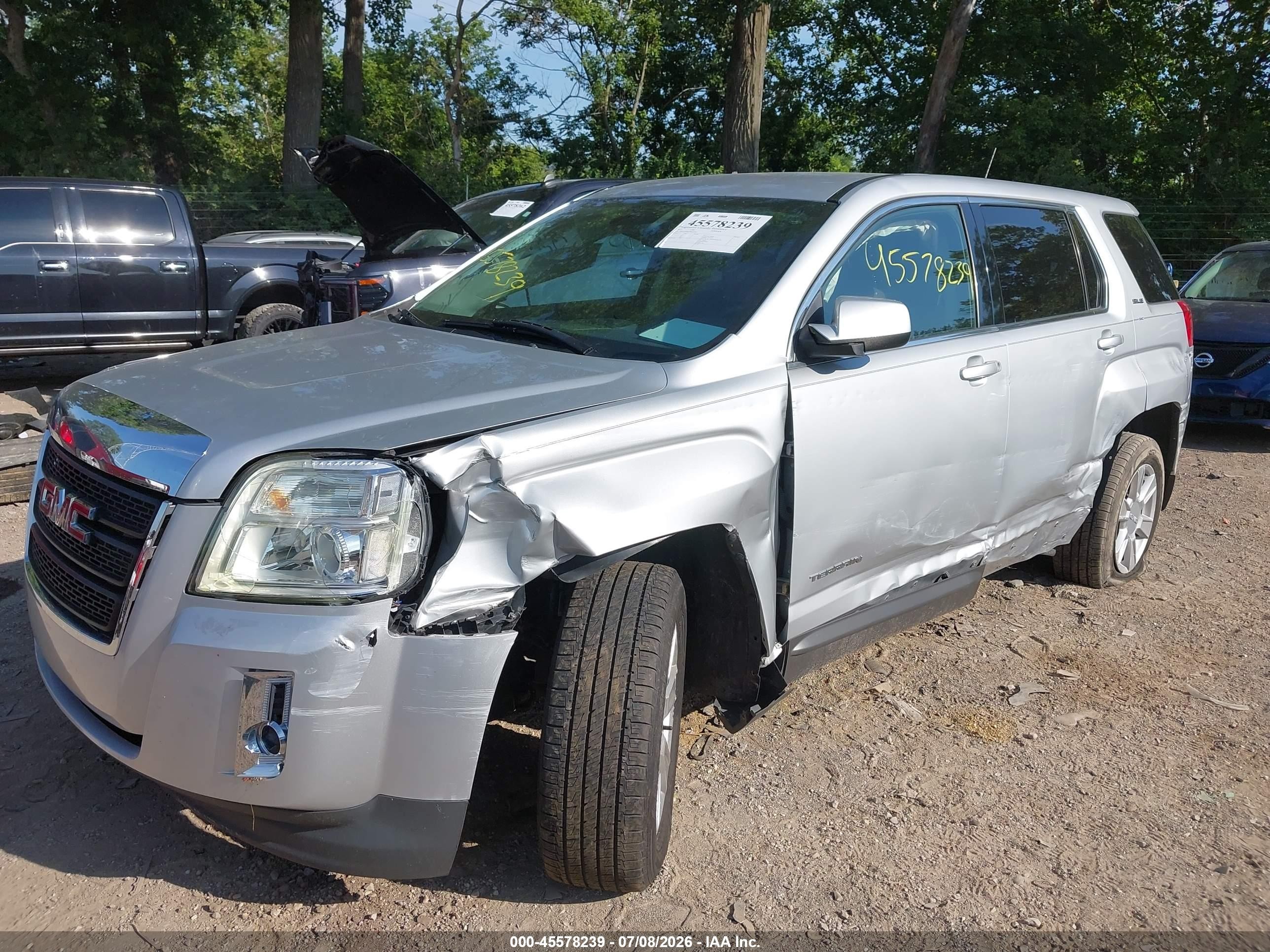 2013 Gmc Terrain Sle-1 Silver vin: 2GKALMEK9D6255244