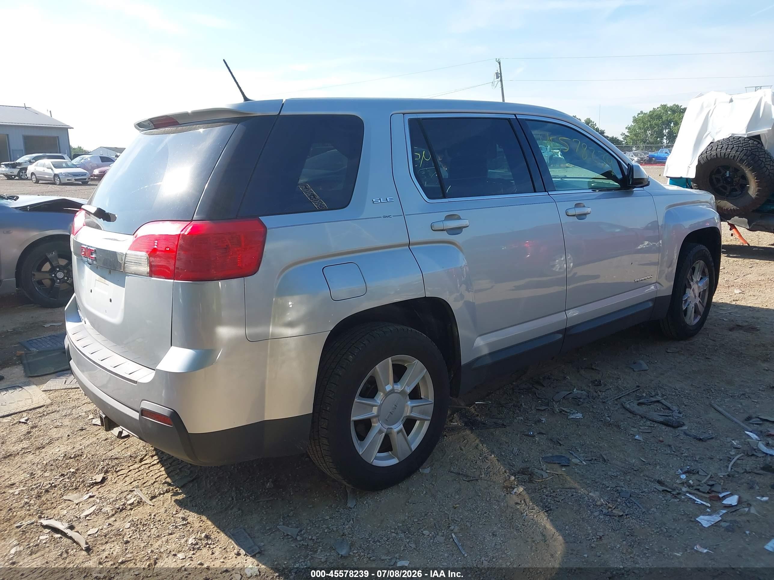 2013 Gmc Terrain Sle-1 Silver vin: 2GKALMEK9D6255244
