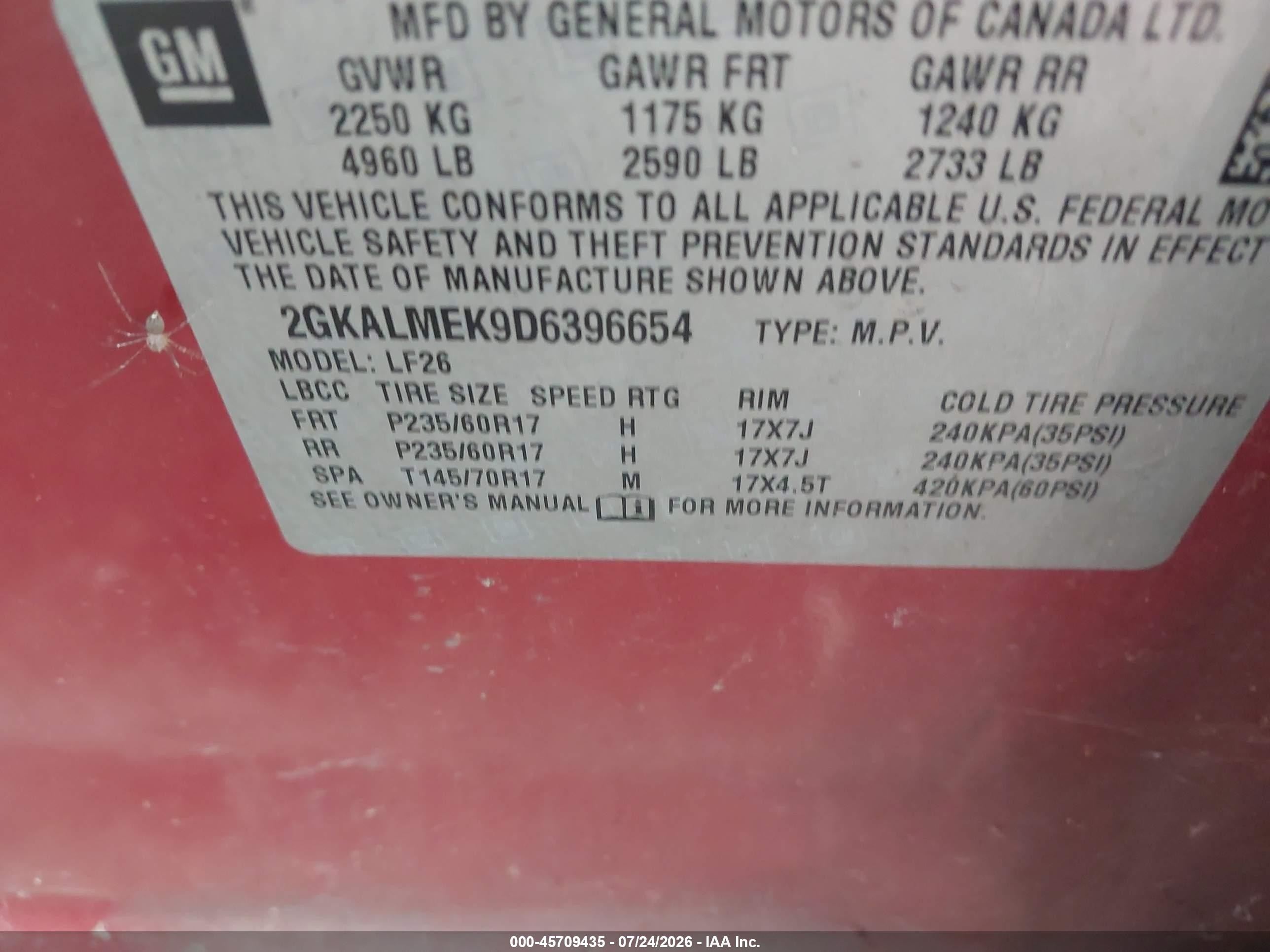 2013 Gmc Terrain Sle-1 Красный vin: 2GKALMEK9D6396654
