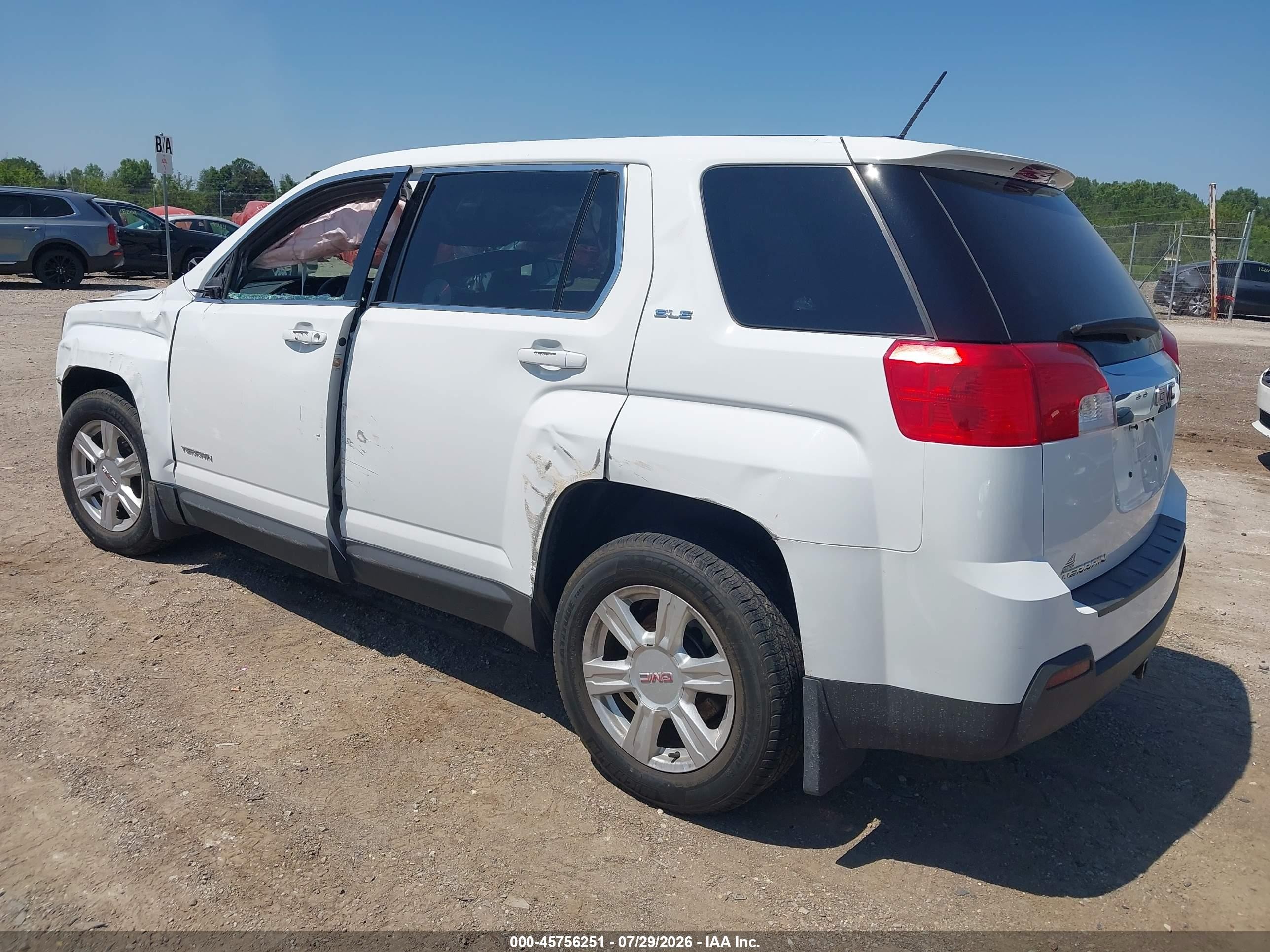 2015 Gmc Terrain Sle-1 White vin: 2GKALMEK9F6220318