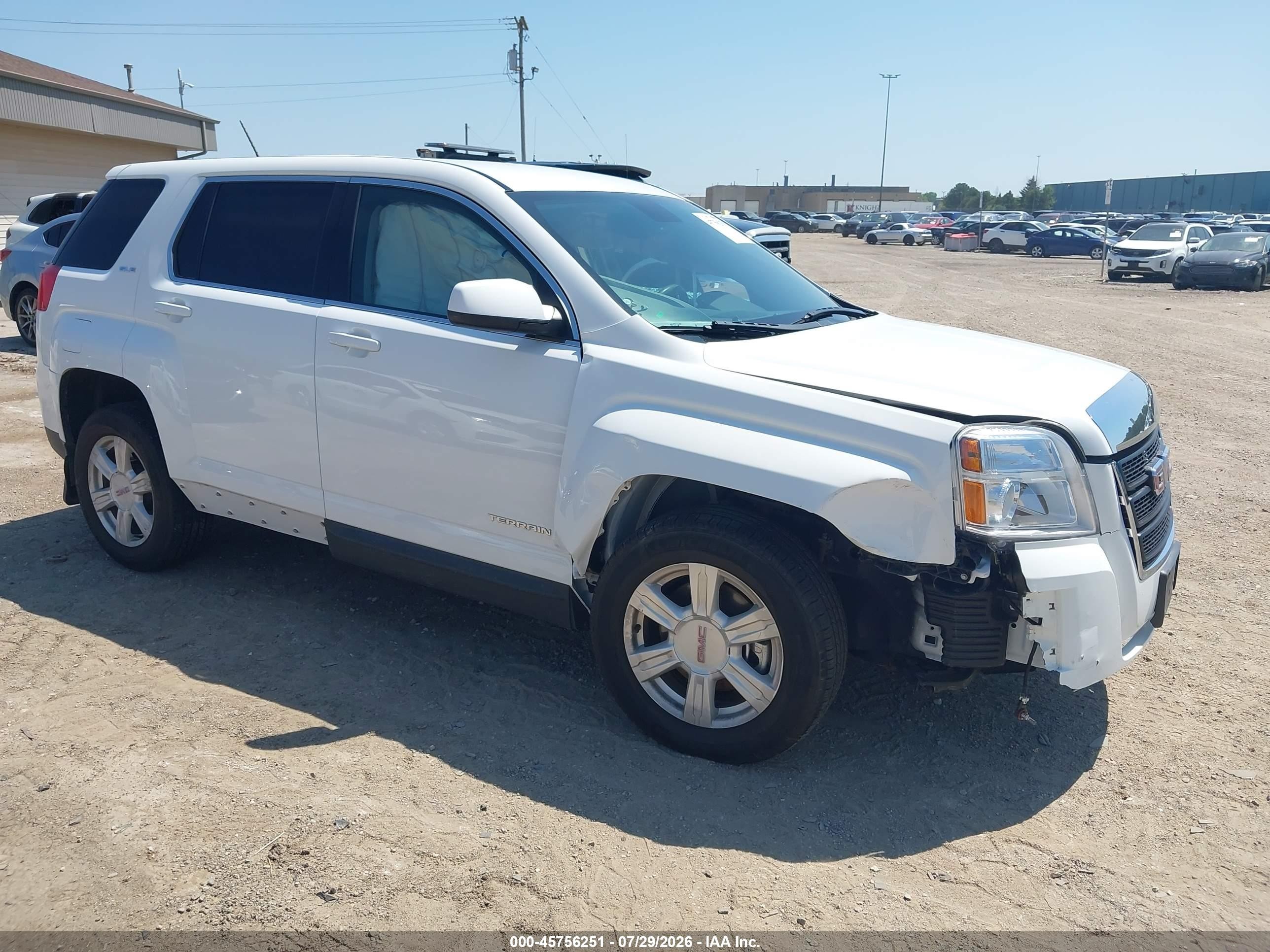 2015 Gmc Terrain Sle-1 White vin: 2GKALMEK9F6220318