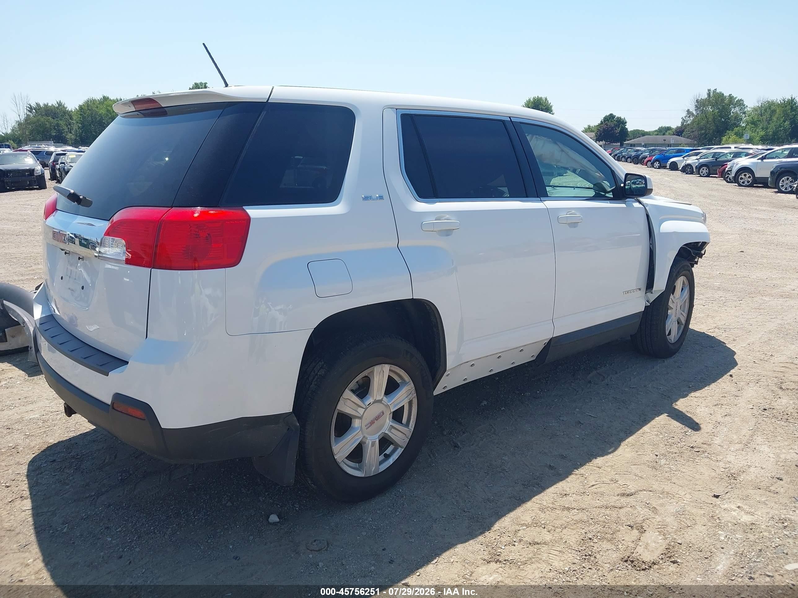 2015 Gmc Terrain Sle-1 White vin: 2GKALMEK9F6220318