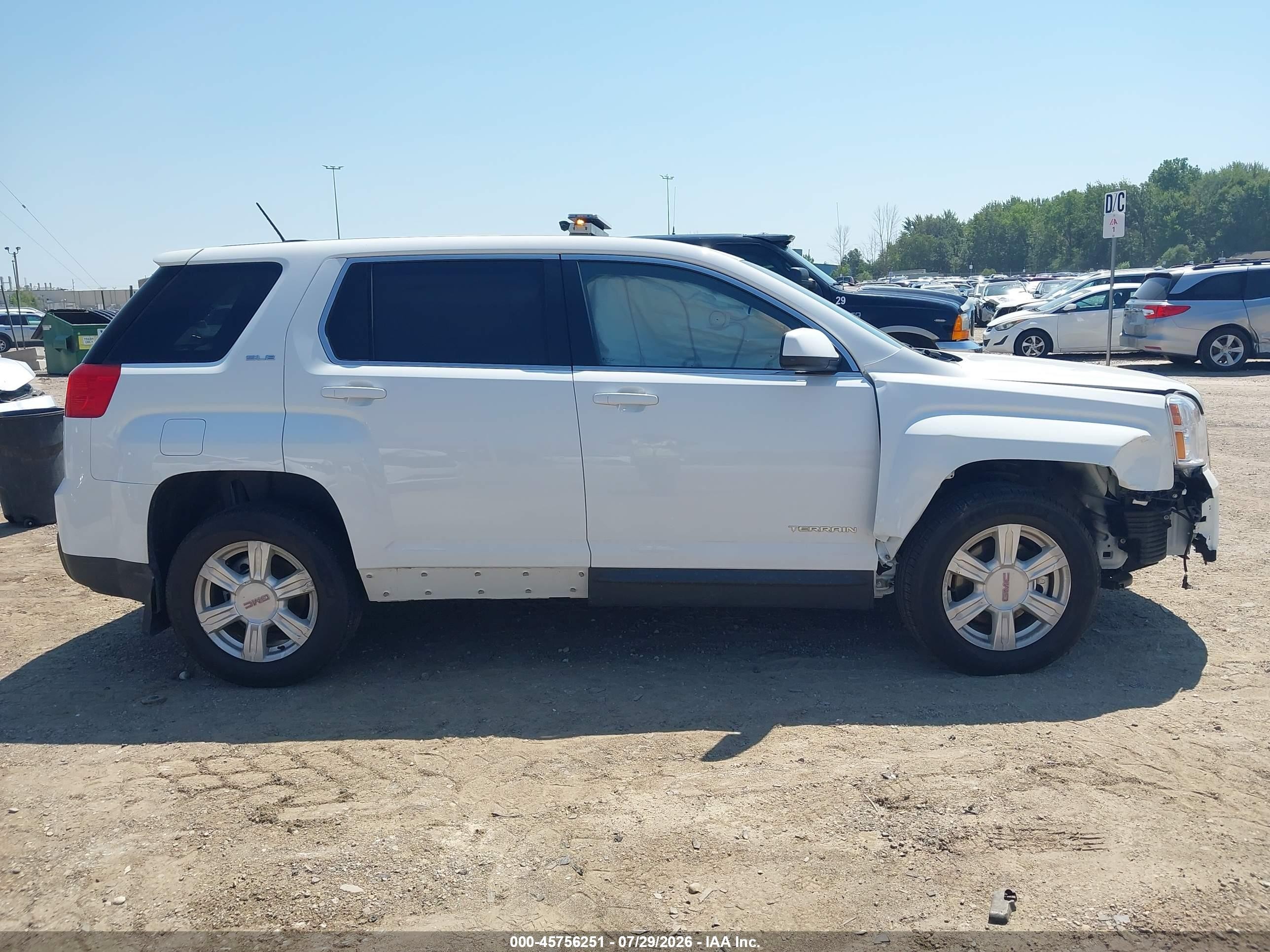 2015 Gmc Terrain Sle-1 White vin: 2GKALMEK9F6220318