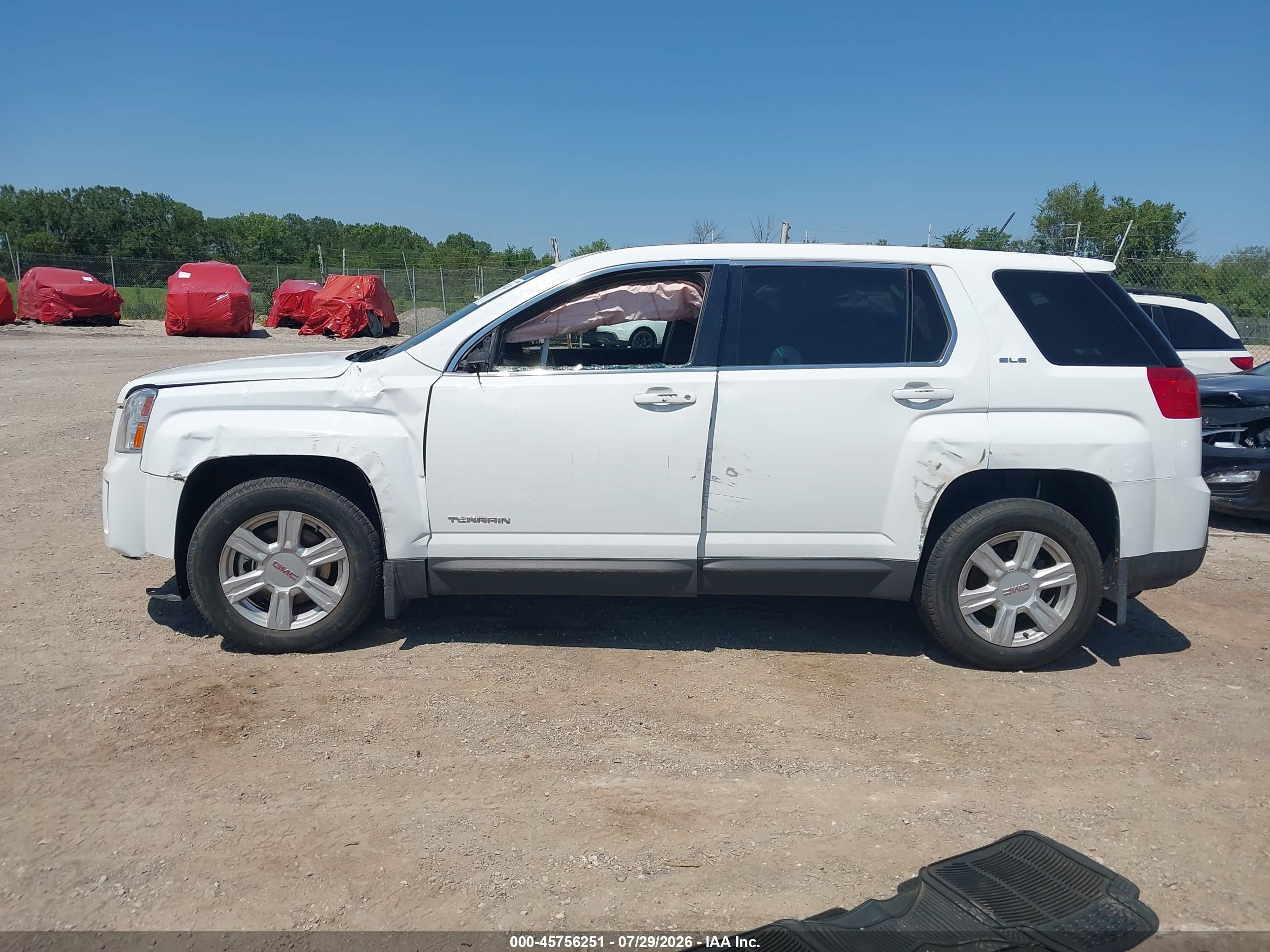 2015 Gmc Terrain Sle-1 White vin: 2GKALMEK9F6220318
