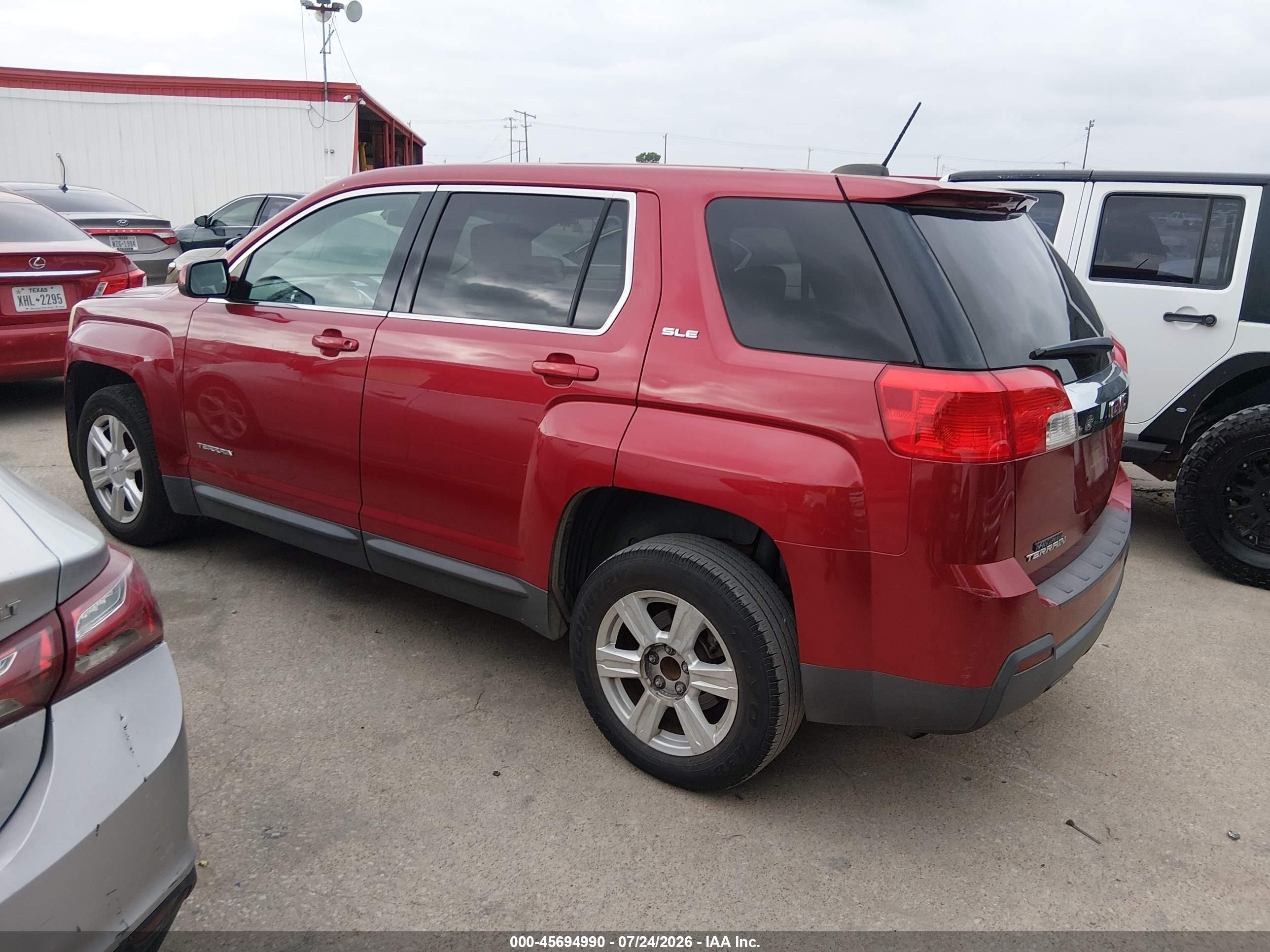 2015 Gmc Terrain Sle-1 Red vin: 2GKALMEK9F6287923