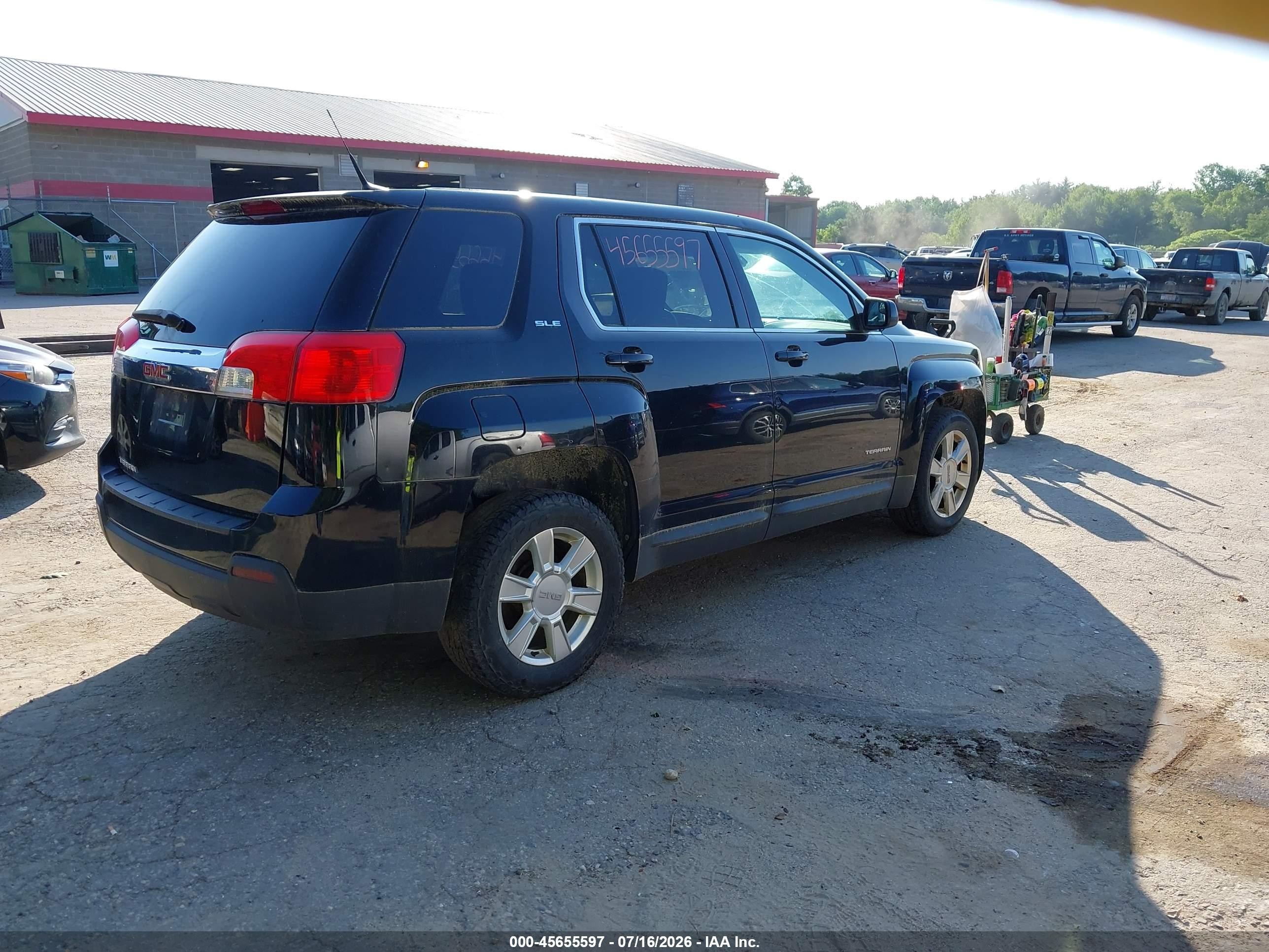 2012 Gmc Terrain Sle-1 Black vin: 2GKALMEKXC6233204