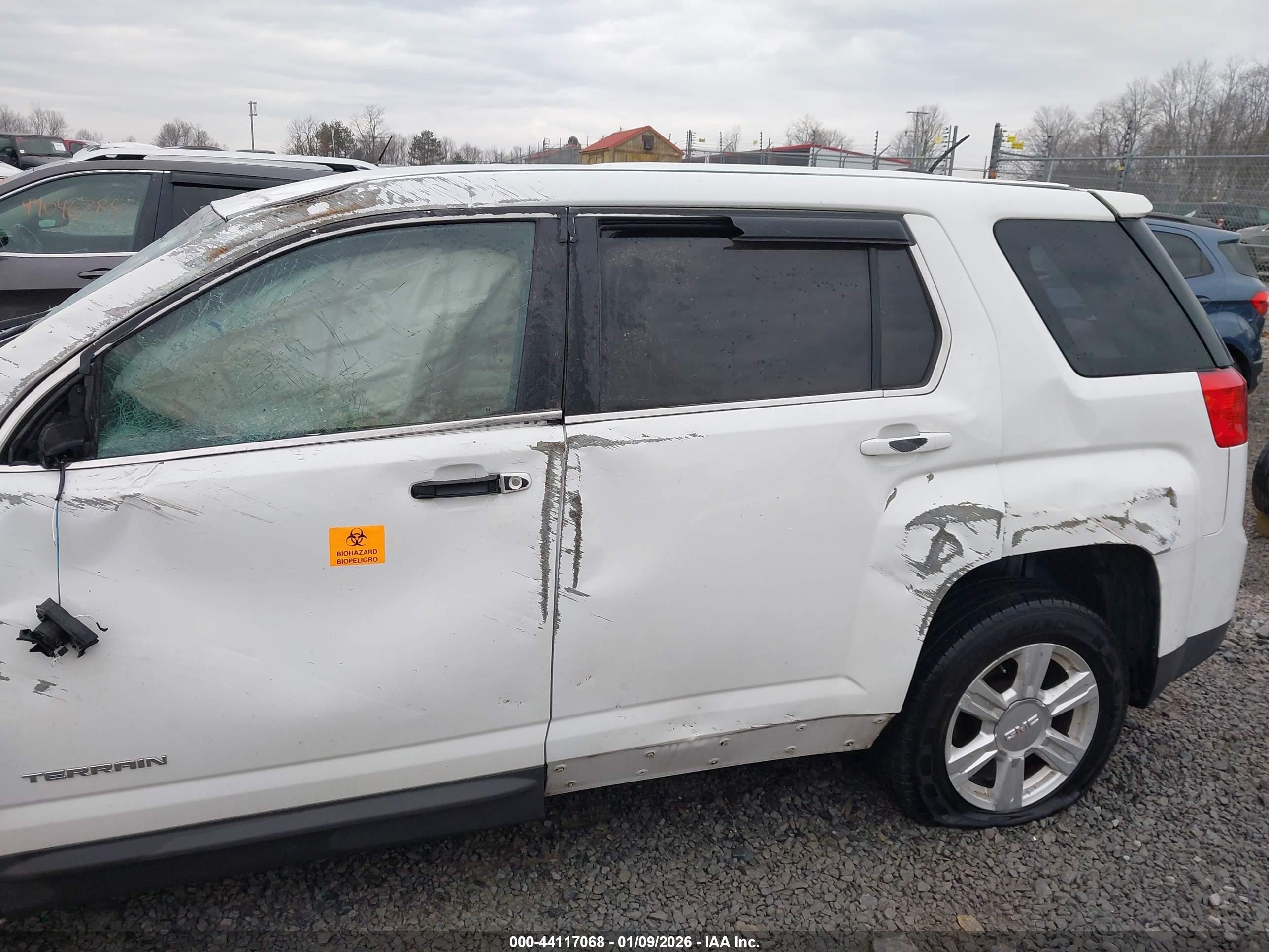 2015 Gmc Terrain Sl White vin: 2GKALNEK4F6350688