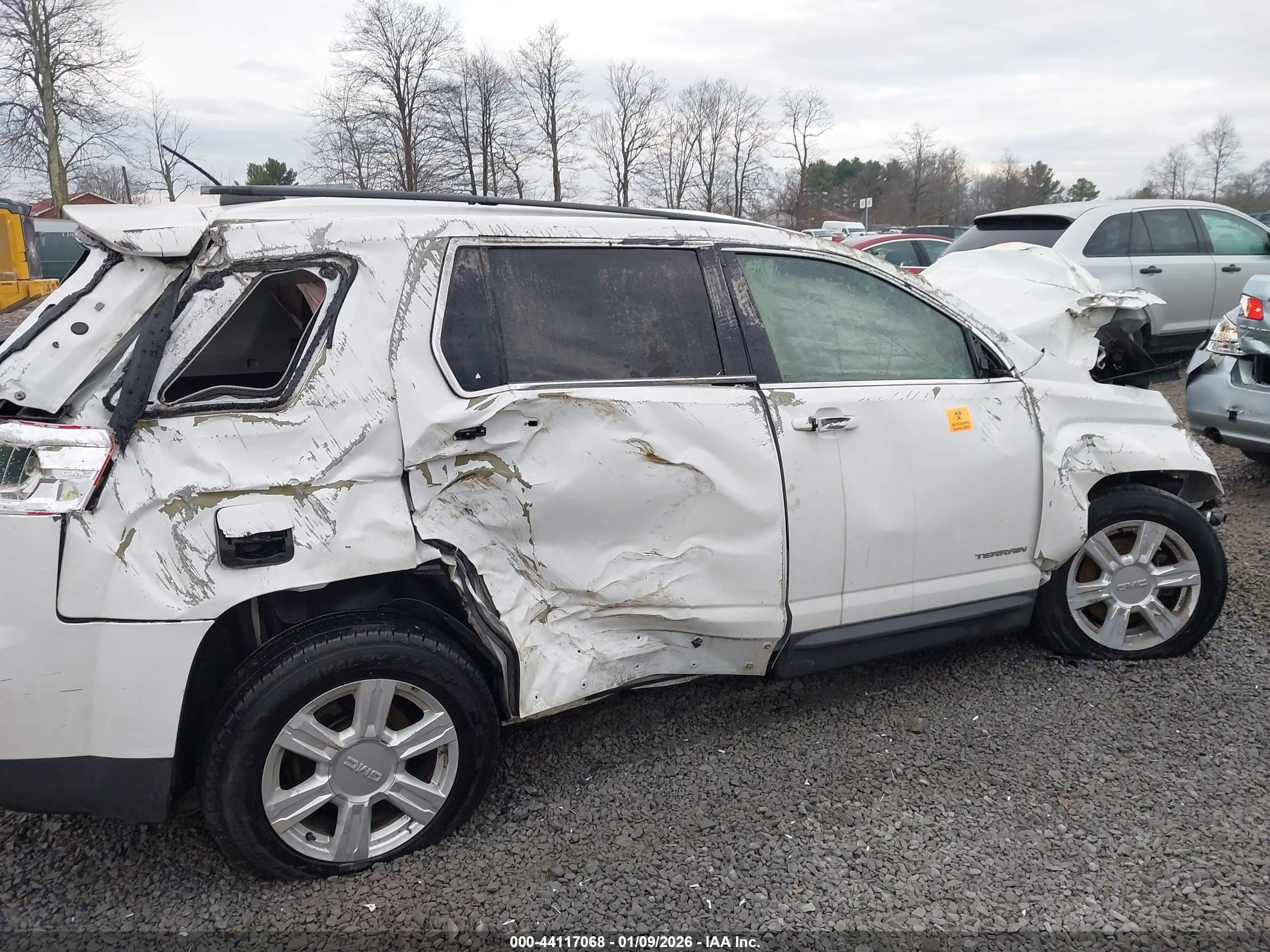 2015 Gmc Terrain Sl White vin: 2GKALNEK4F6350688