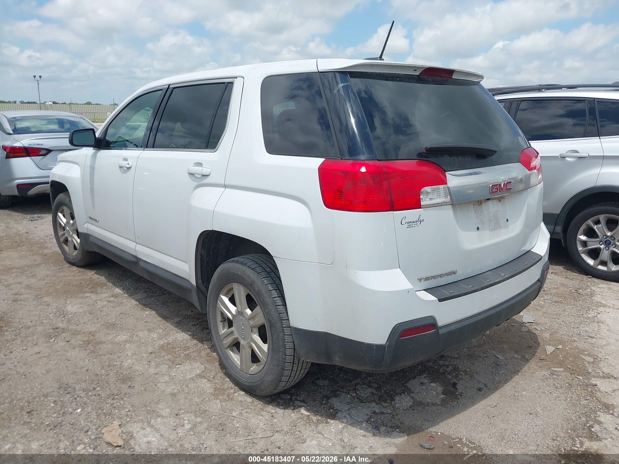 2015 Gmc Terrain Sl White vin: 2GKALNEK6F6439131