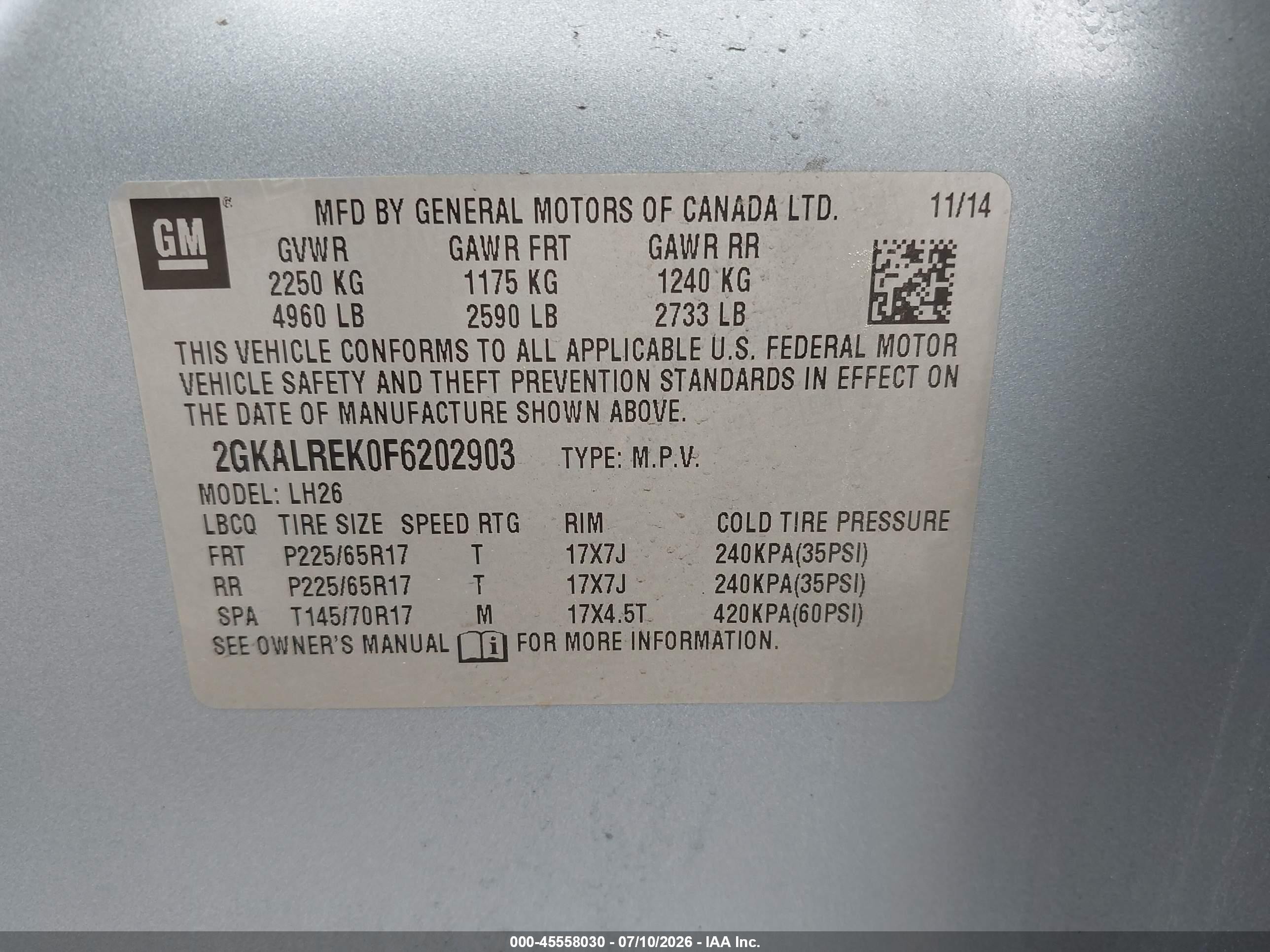 2015 Gmc Terrain Sle-2 Синий vin: 2GKALREK0F6202903