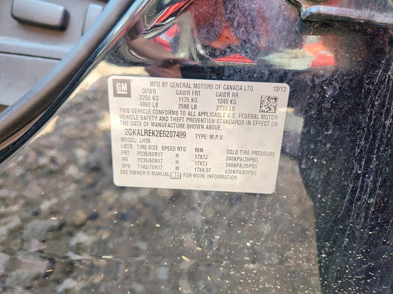 2014 Gmc Terrain Sle Black vin: 2GKALREK2E6207499