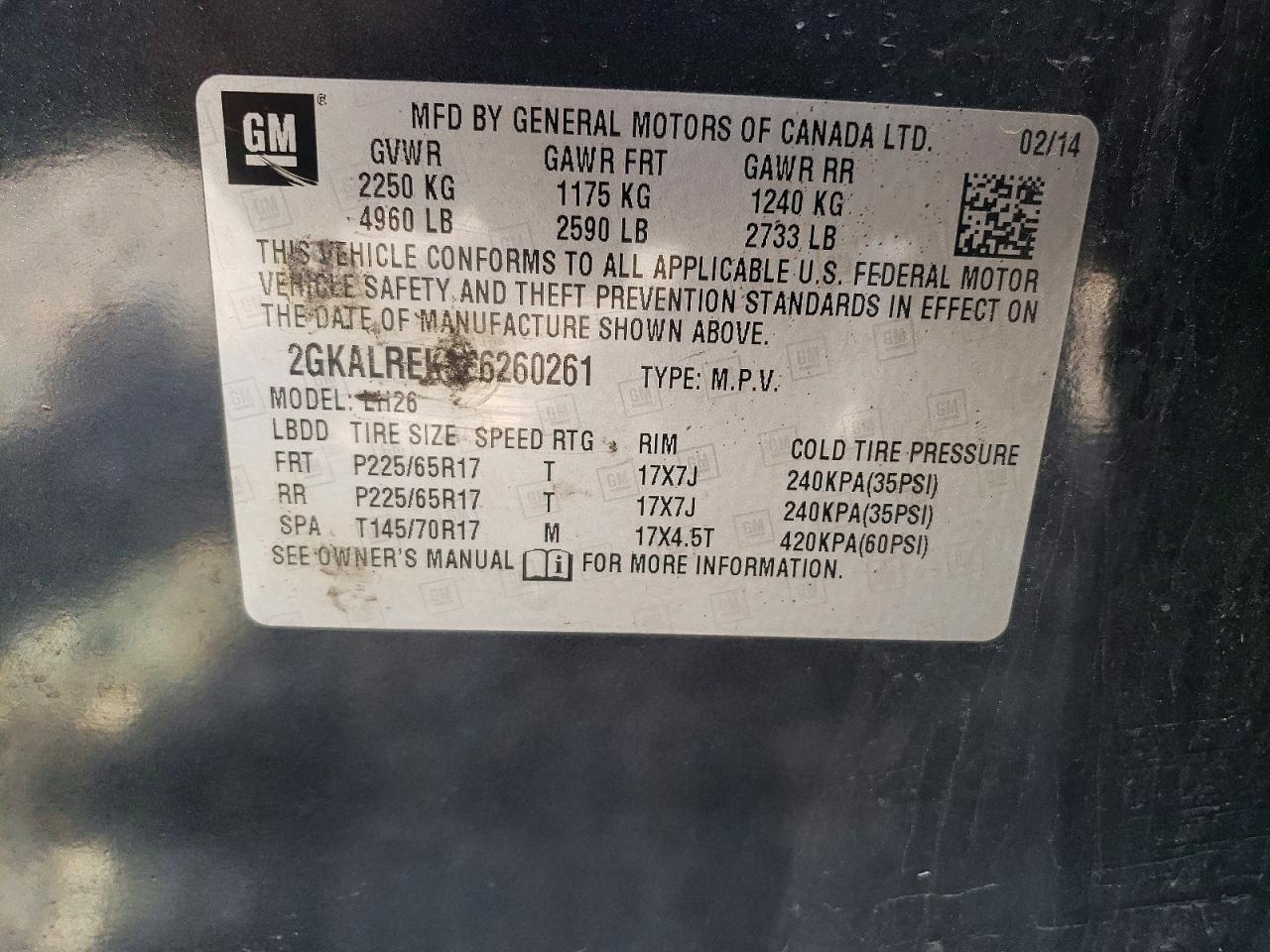 2014 Gmc Terrain Sle Black vin: 2GKALREK3E6260261