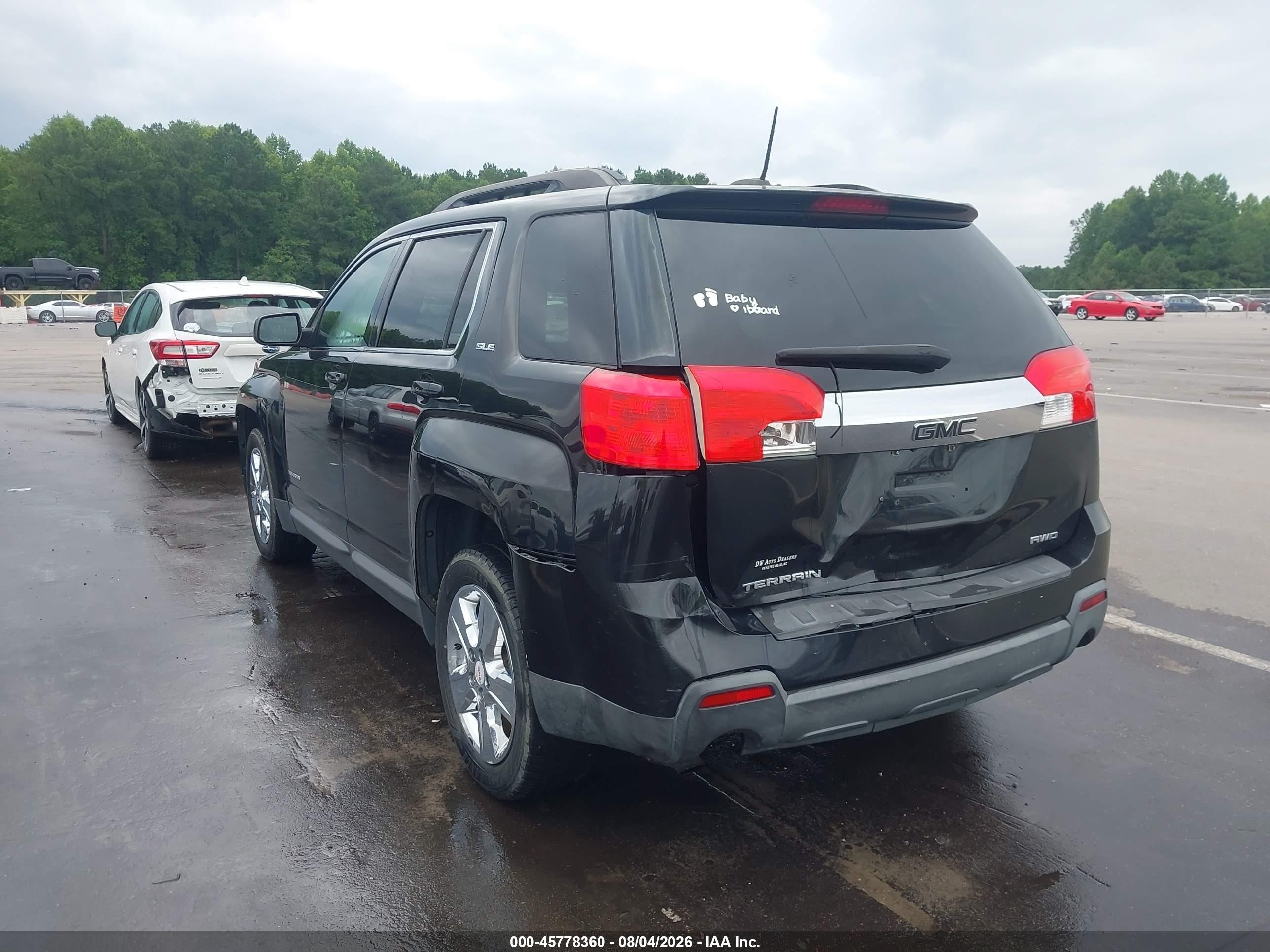 2015 Gmc Terrain Sle-2 Black vin: 2GKALREK3F6218349