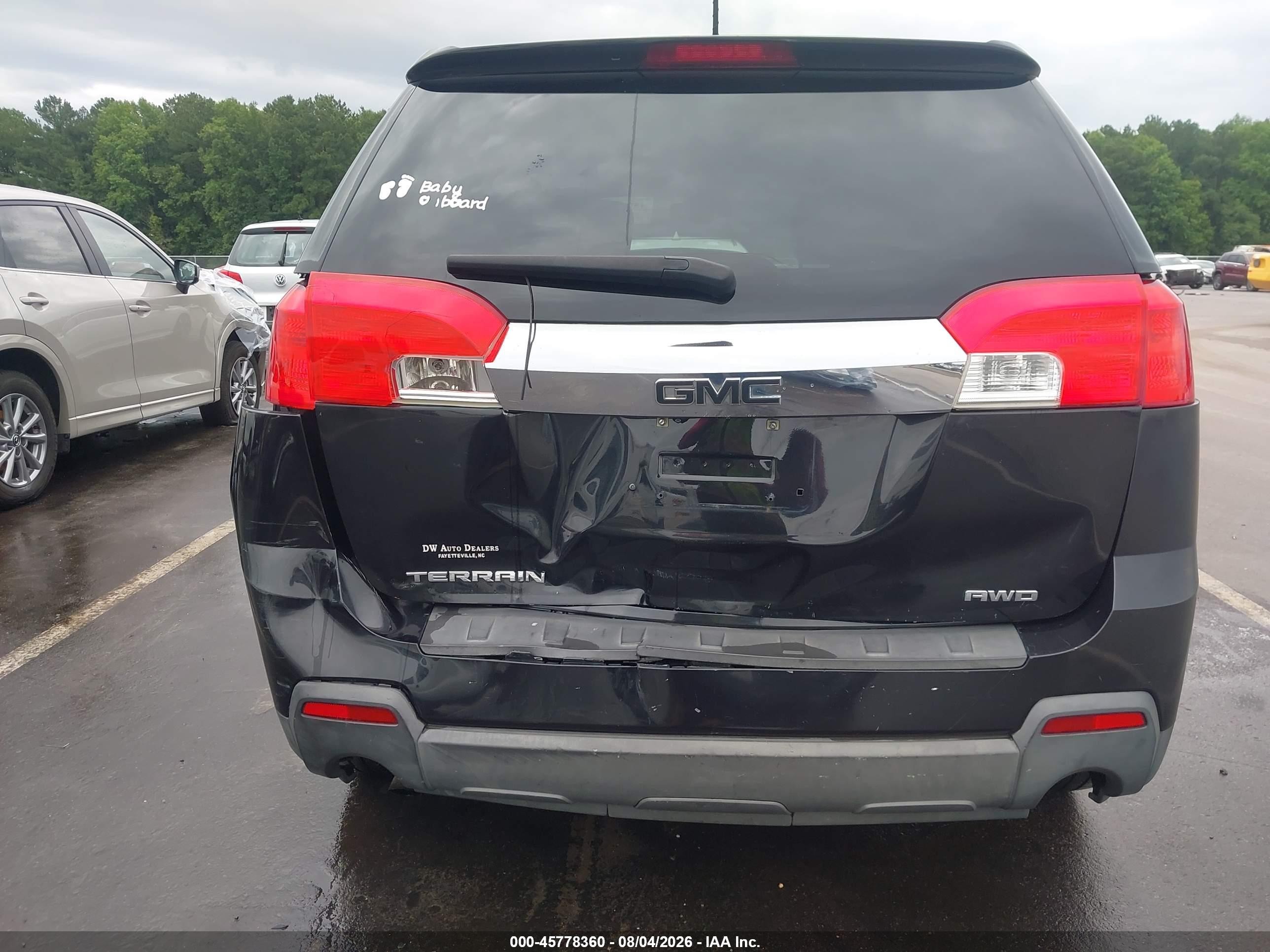 2015 Gmc Terrain Sle-2 Black vin: 2GKALREK3F6218349