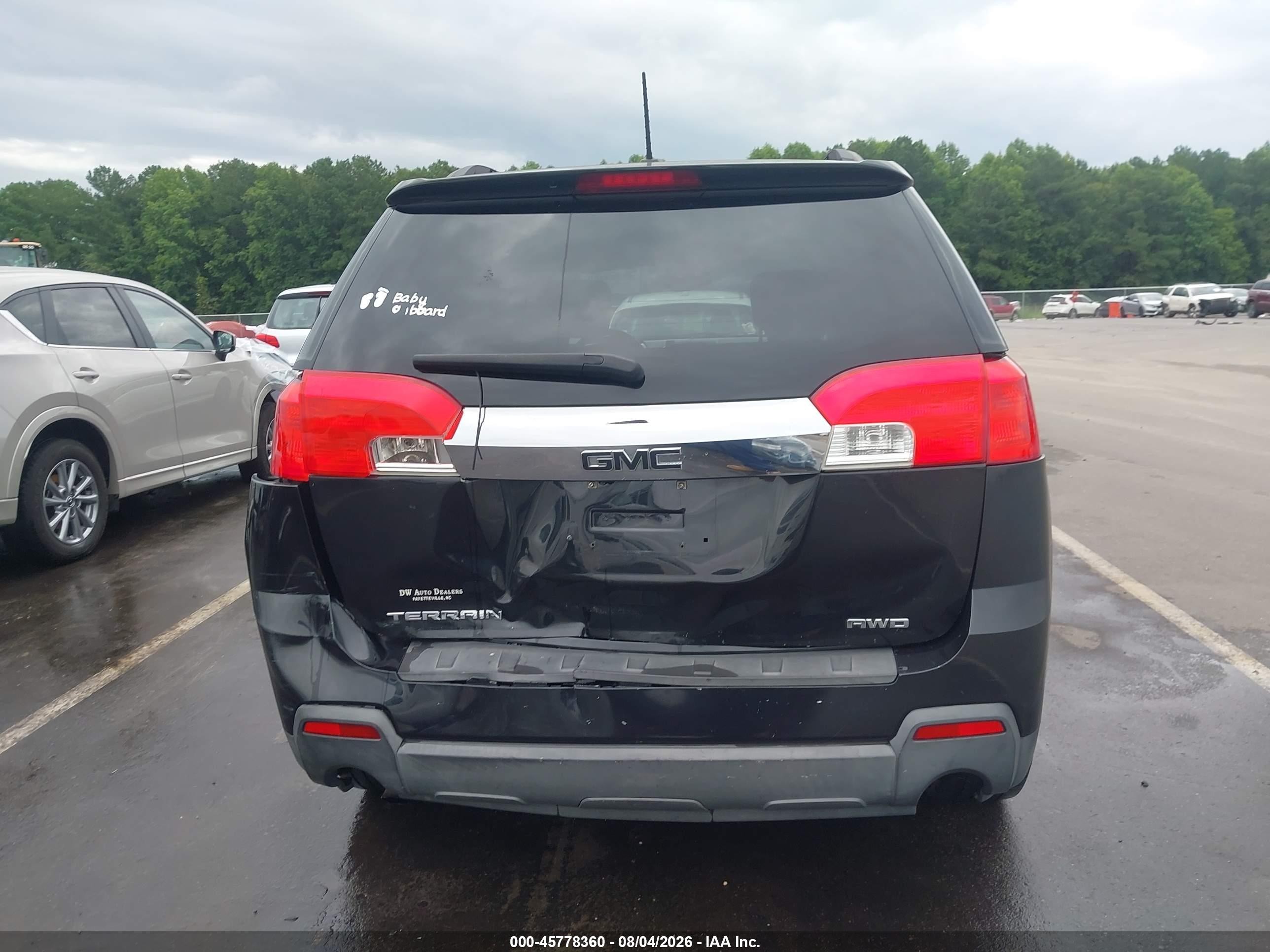 2015 Gmc Terrain Sle-2 Black vin: 2GKALREK3F6218349