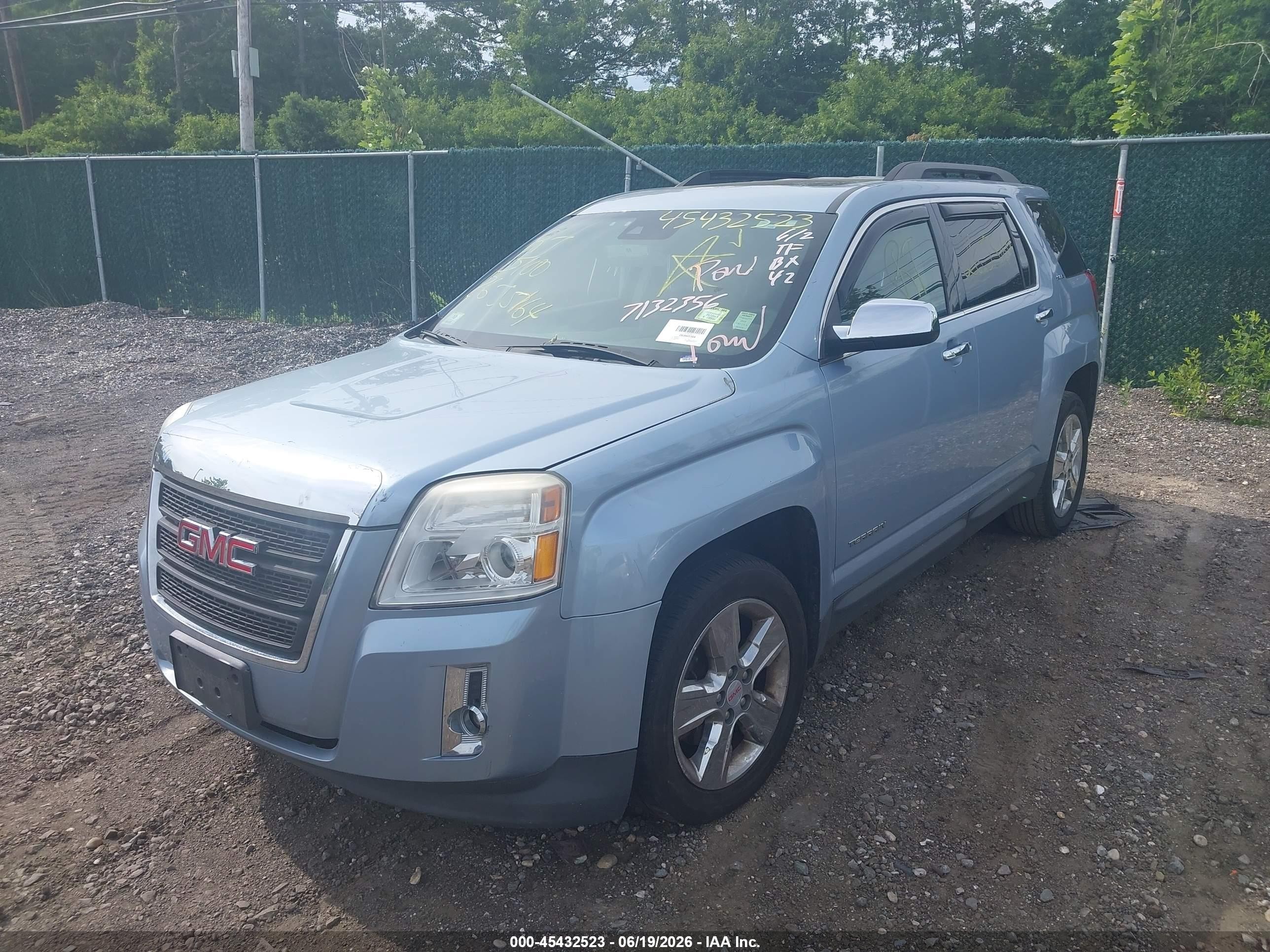 2015 Gmc Terrain Sle-2 Light Blue vin: 2GKALREK3F6307936