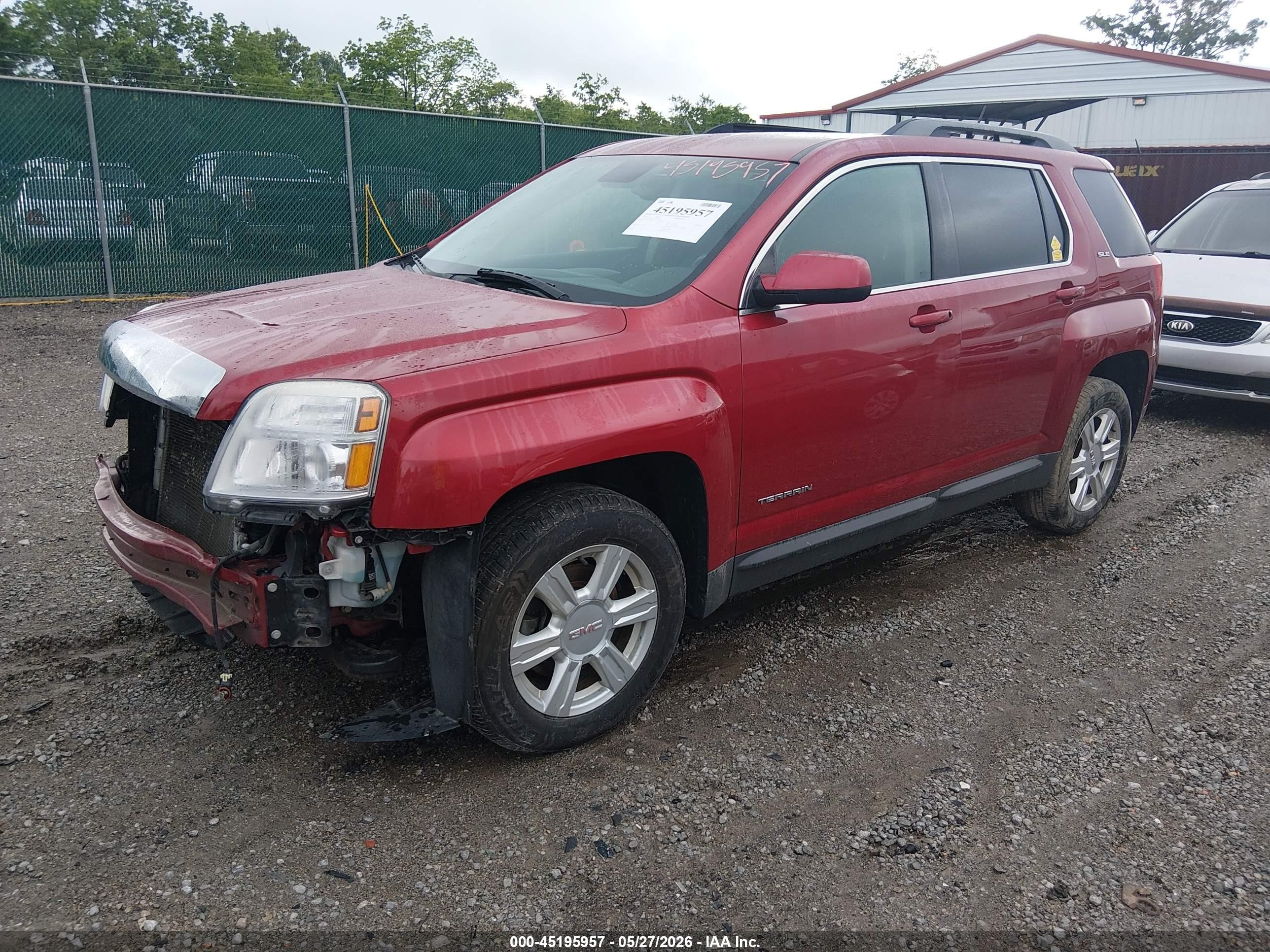 2015 Gmc Terrain Sle-2 Red vin: 2GKALREK3F6315986