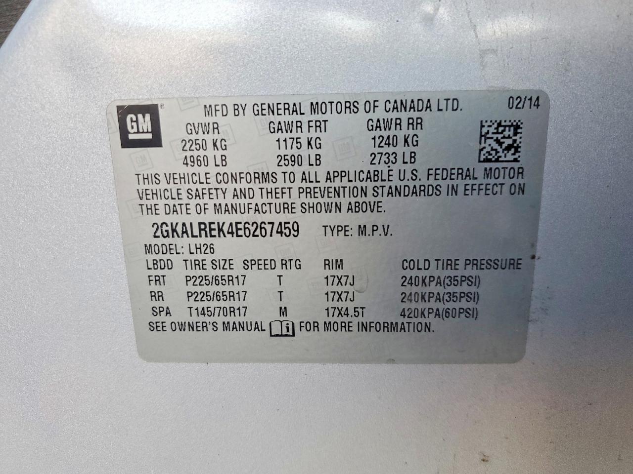 2014 Gmc Terrain Sle Silver vin: 2GKALREK4E6267459