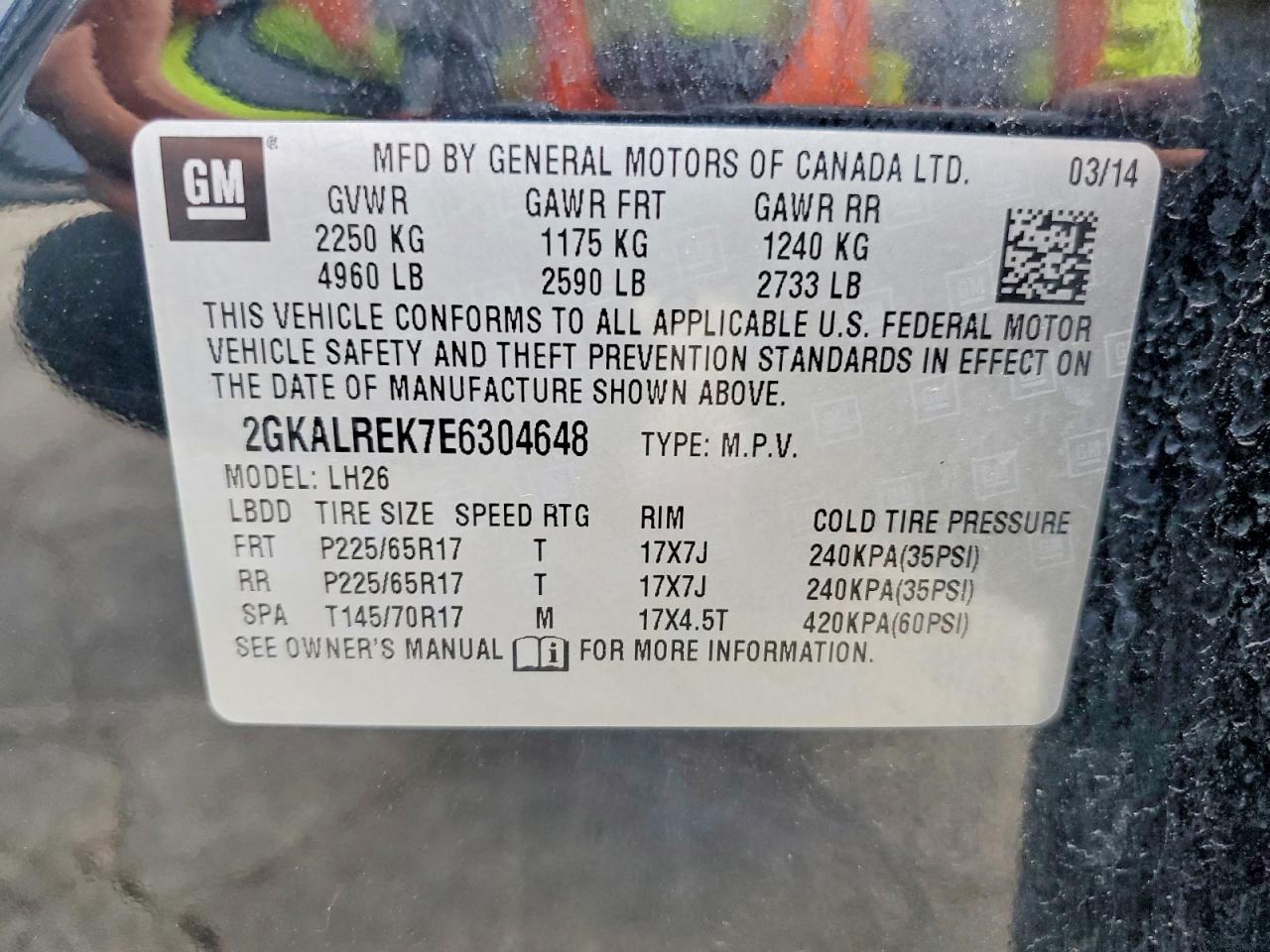 2014 Gmc Terrain Sle Черный vin: 2GKALREK7E6304648