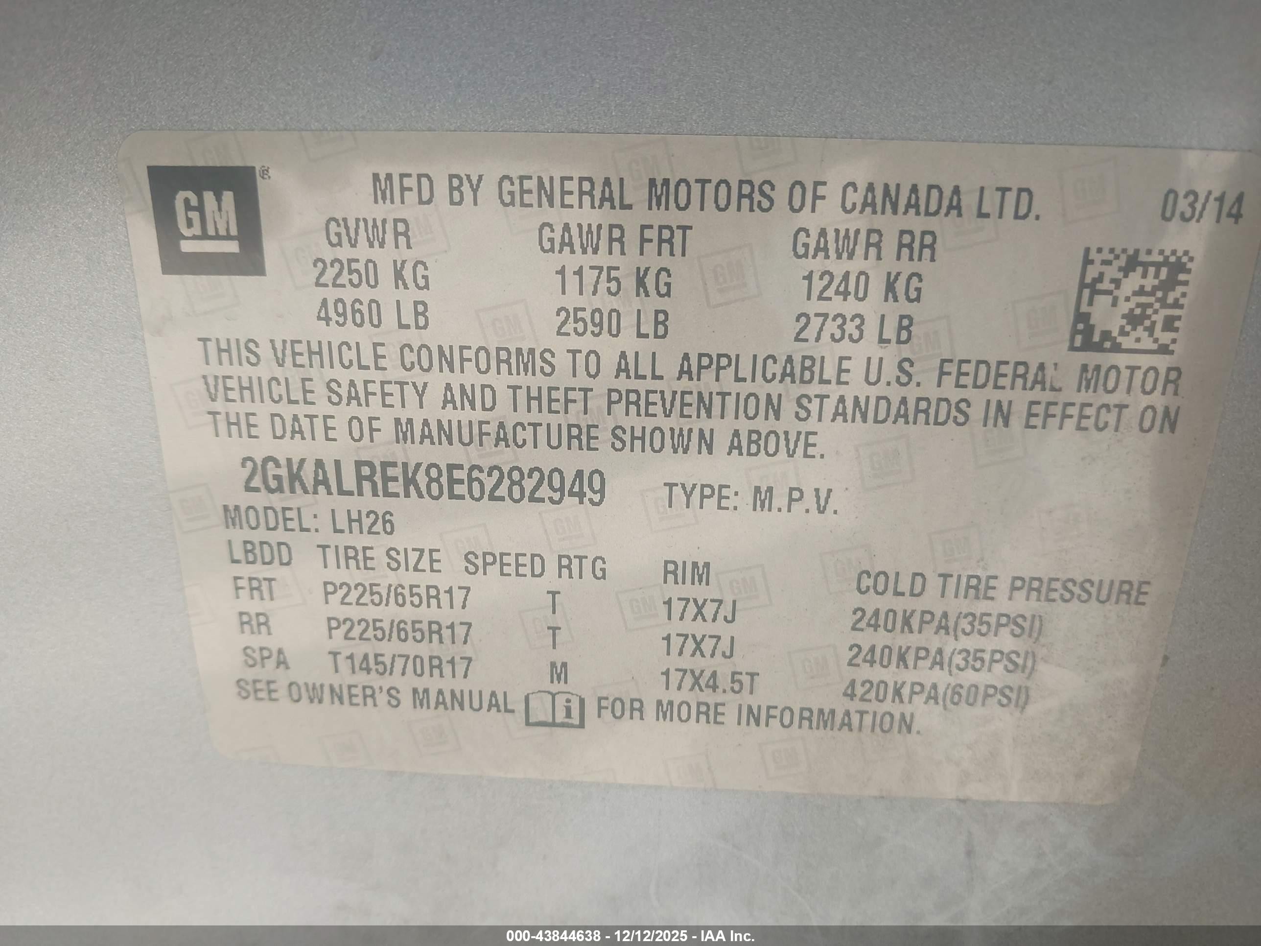 2014 Gmc Terrain Sle-2 Light Blue vin: 2GKALREK8E6282949