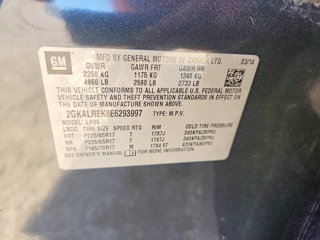 2014 Gmc Terrain Sle Black vin: 2GKALREK8E6293997