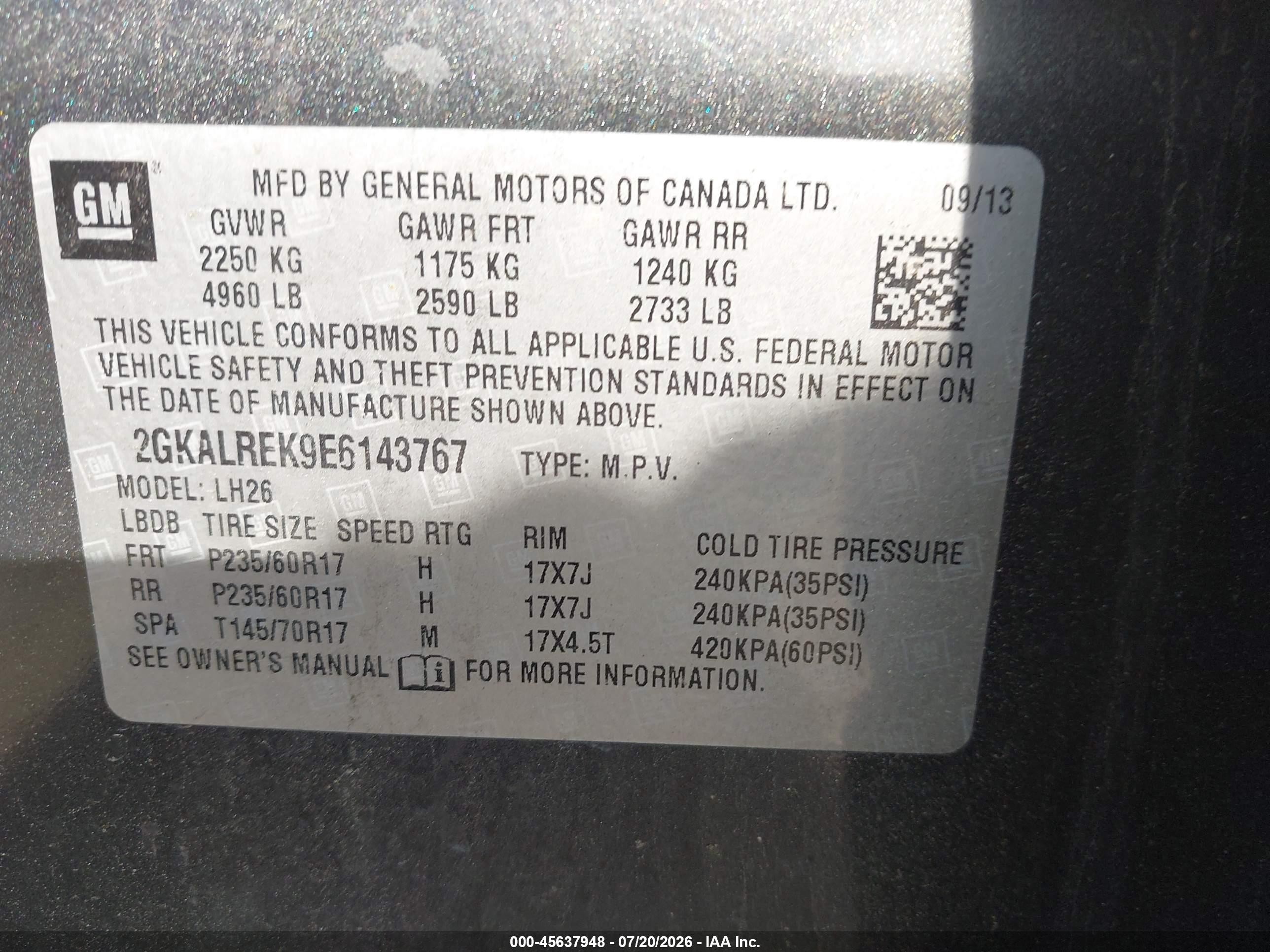 2014 Gmc Terrain Sle-2 Gray vin: 2GKALREK9E6143767