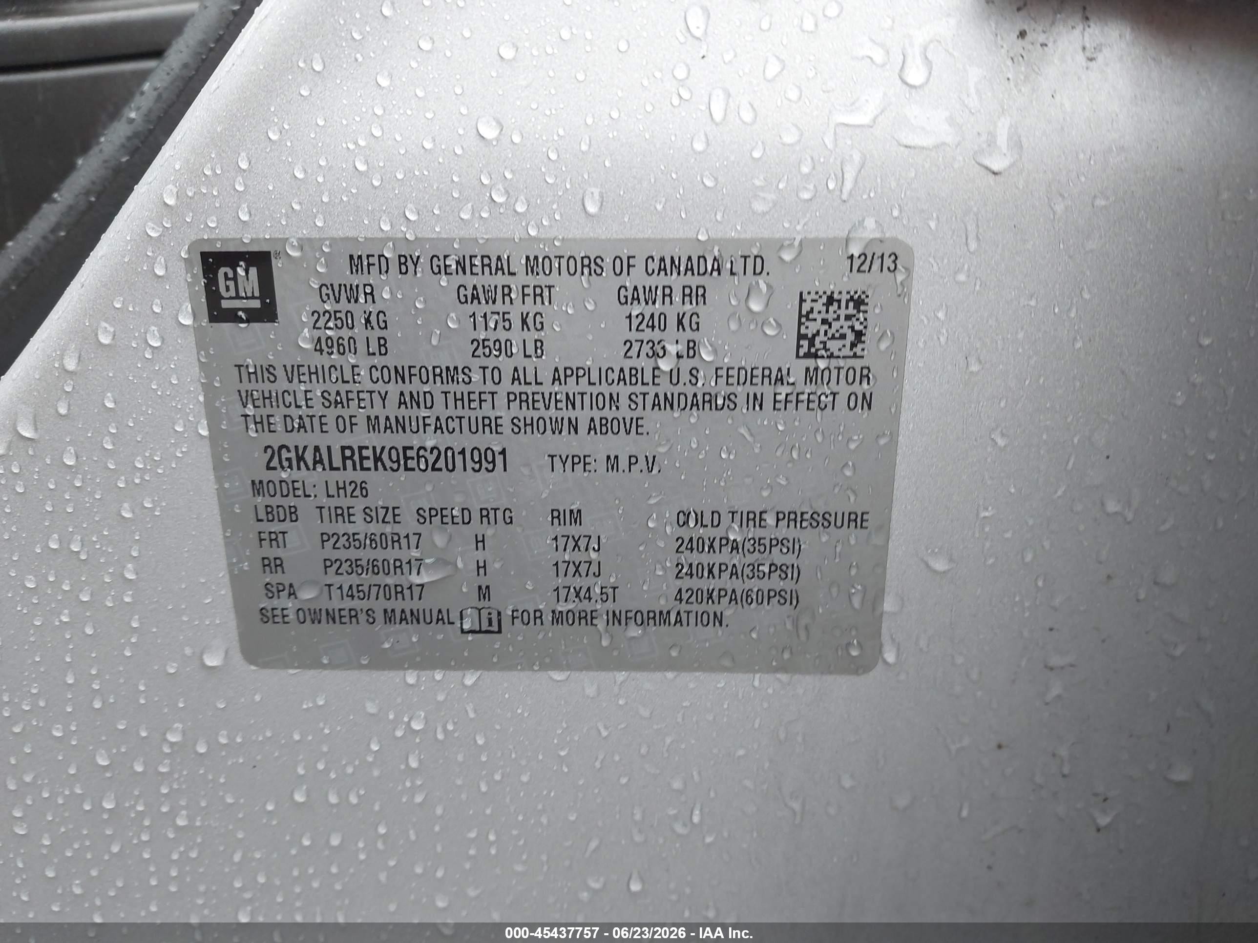 2014 Gmc Terrain Sle-2 Silver vin: 2GKALREK9E6201991