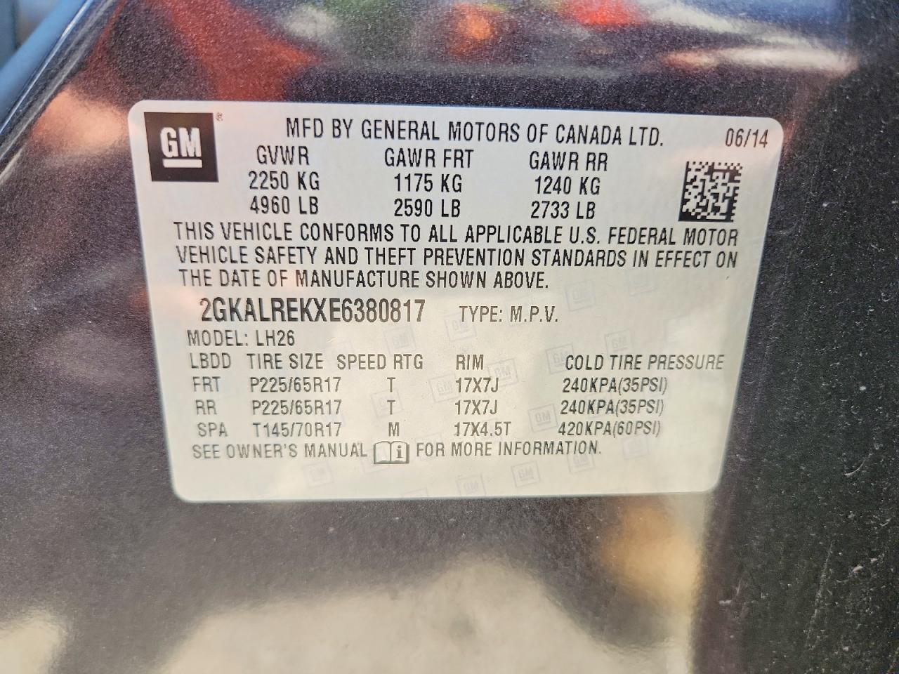 2014 Gmc Terrain Sle Black vin: 2GKALREKXE6380817