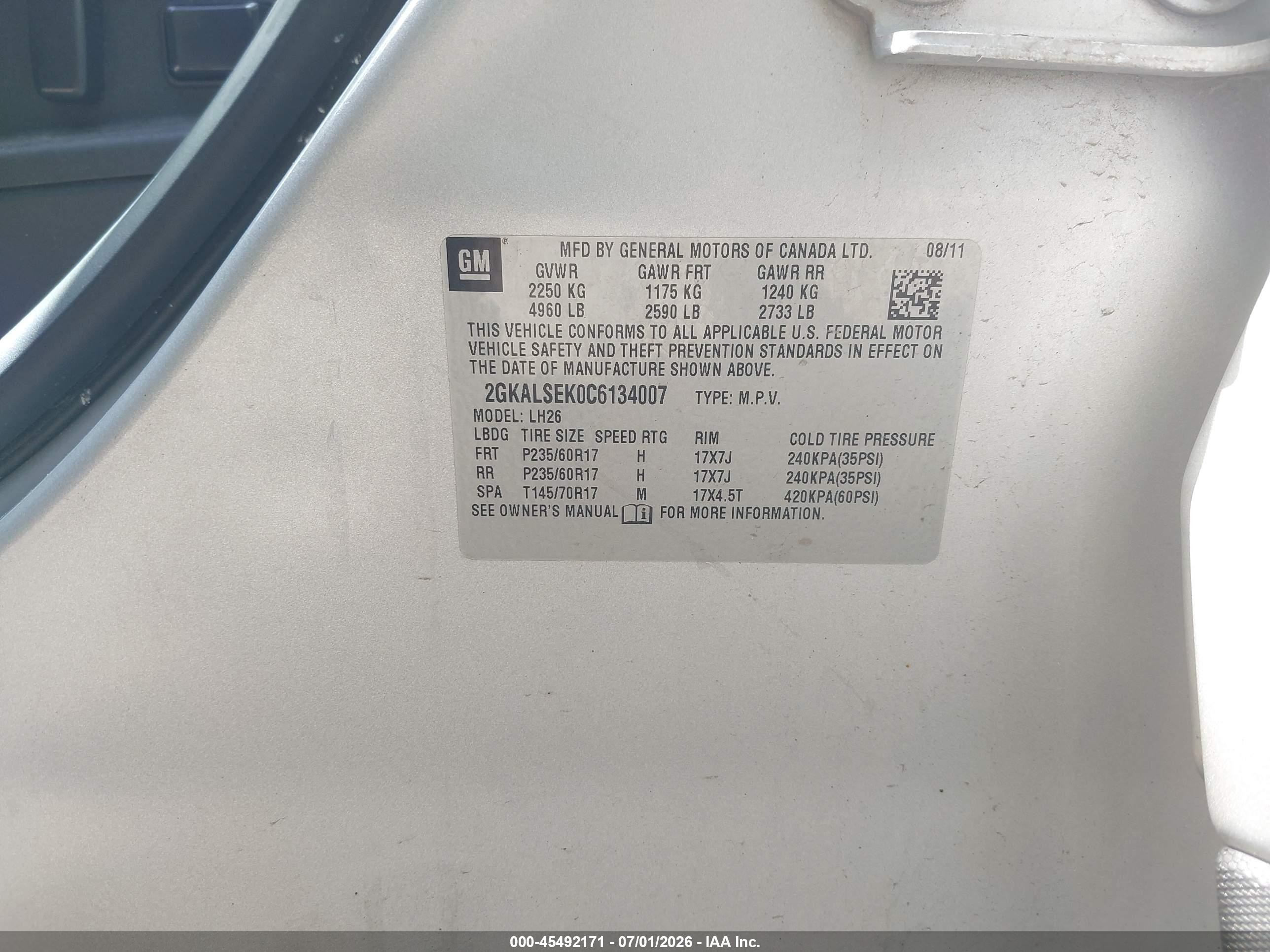 2012 Gmc Terrain Sle-2 Серебряный vin: 2GKALSEK0C6134007