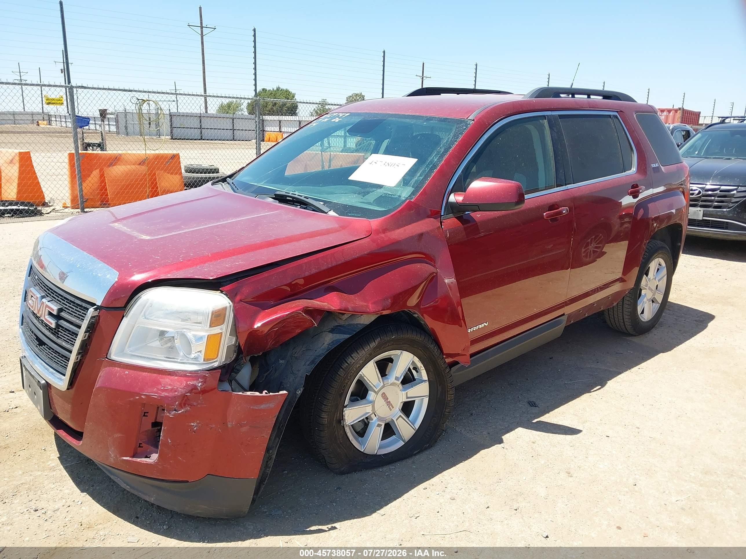 2012 Gmc Terrain Sle-2 Red vin: 2GKALSEK0C6280570