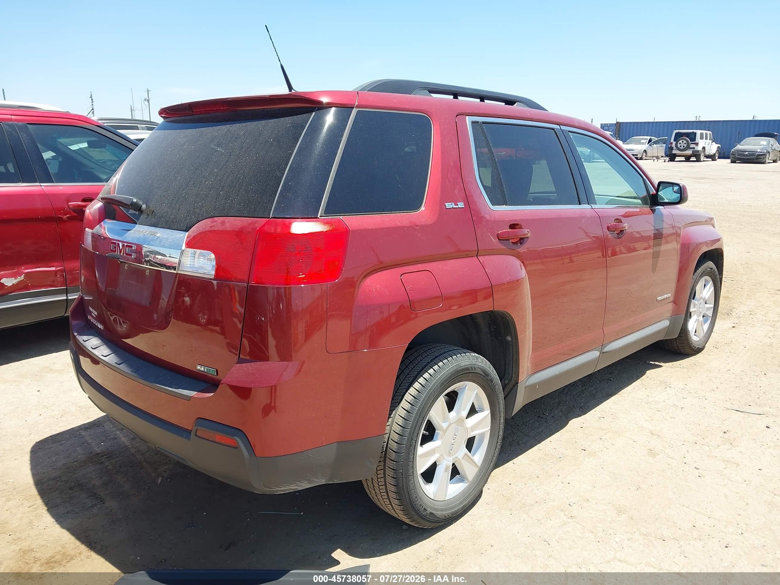 2012 Gmc Terrain Sle-2 Red vin: 2GKALSEK0C6280570