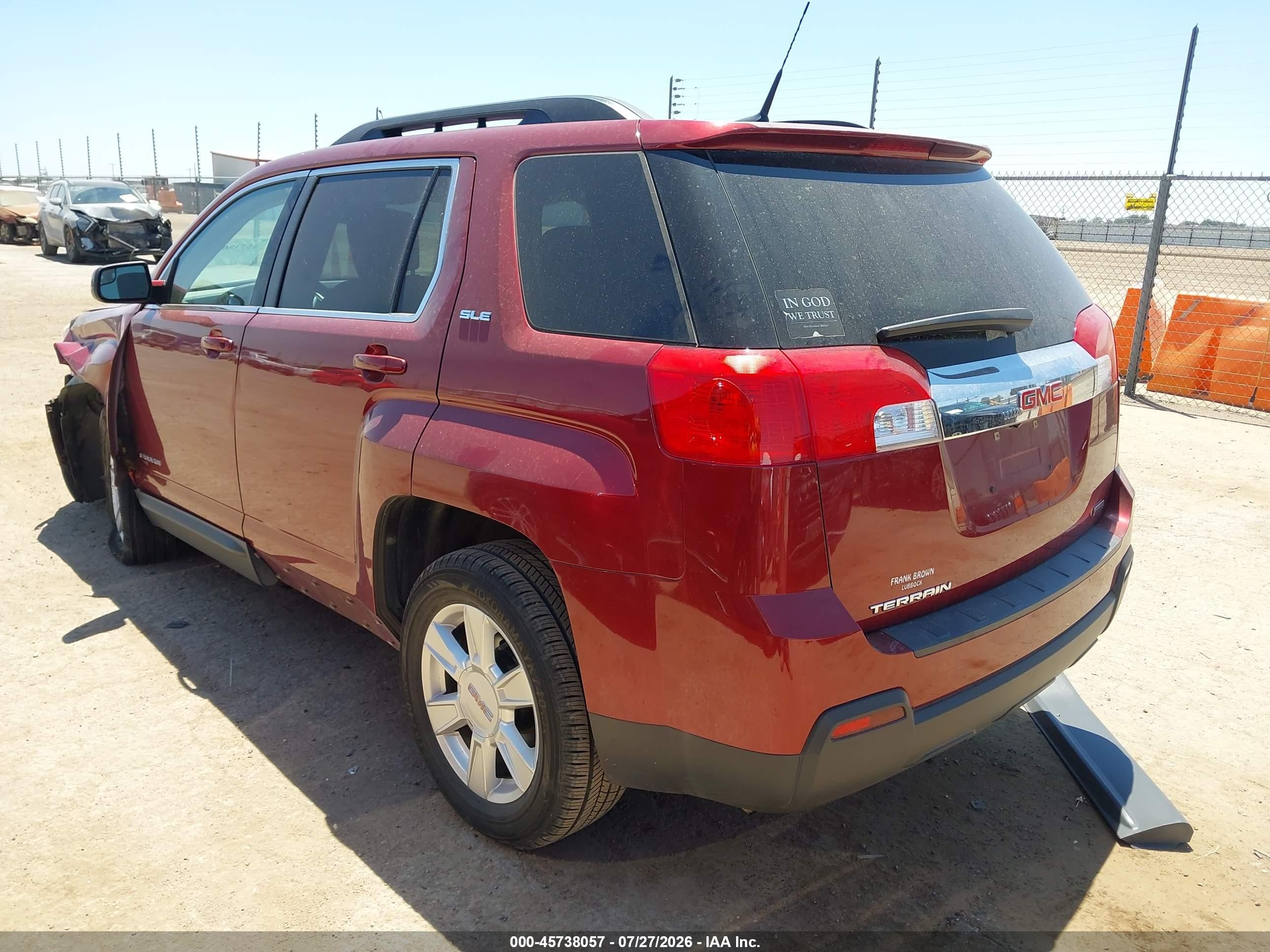 2012 Gmc Terrain Sle-2 Red vin: 2GKALSEK0C6280570