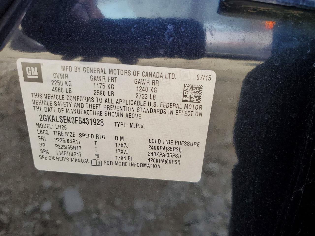 2015 Gmc Terrain Slt Black vin: 2GKALSEK0F6431928