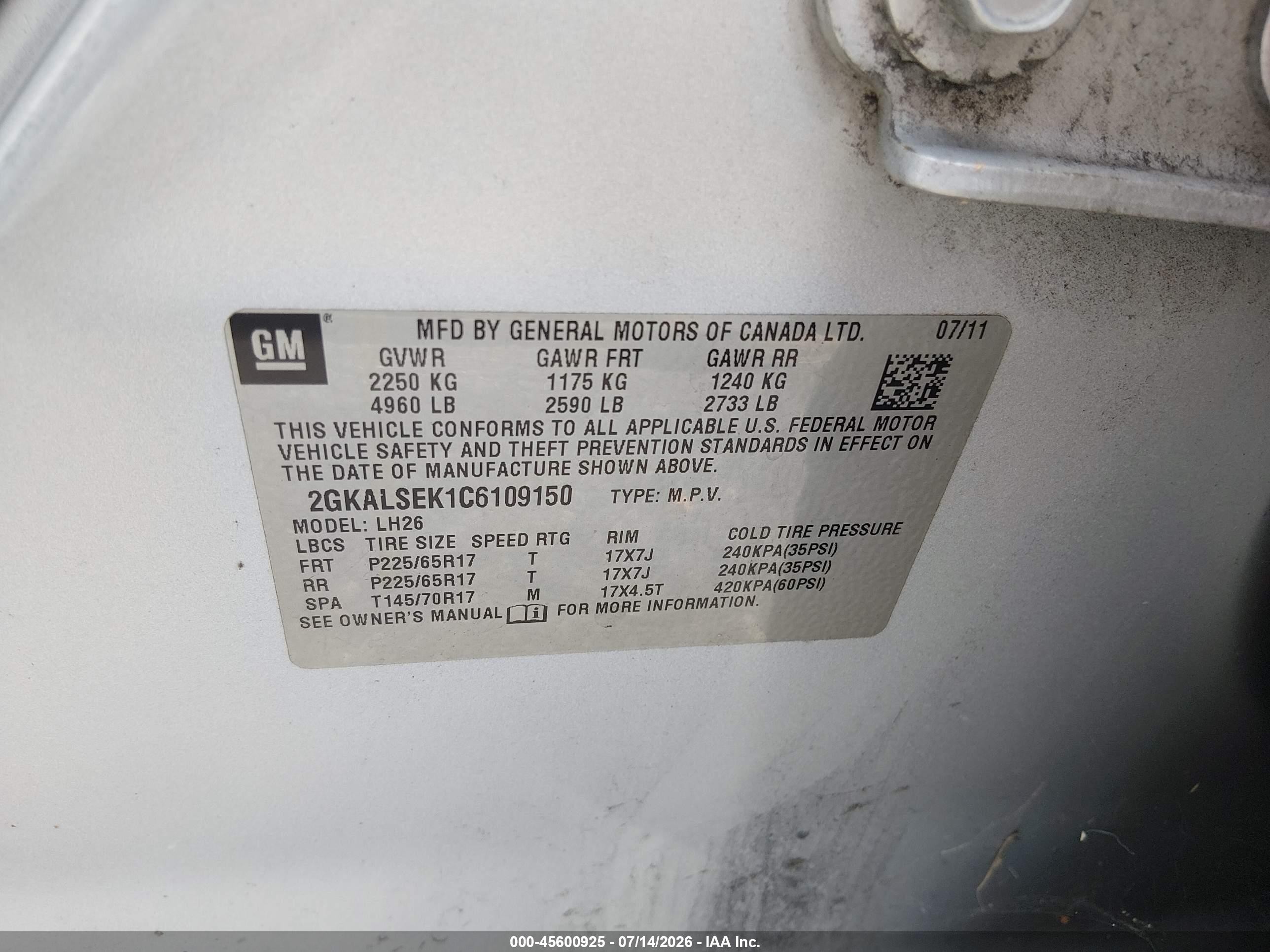 2012 Gmc Terrain Sle-2 Silver vin: 2GKALSEK1C6109150