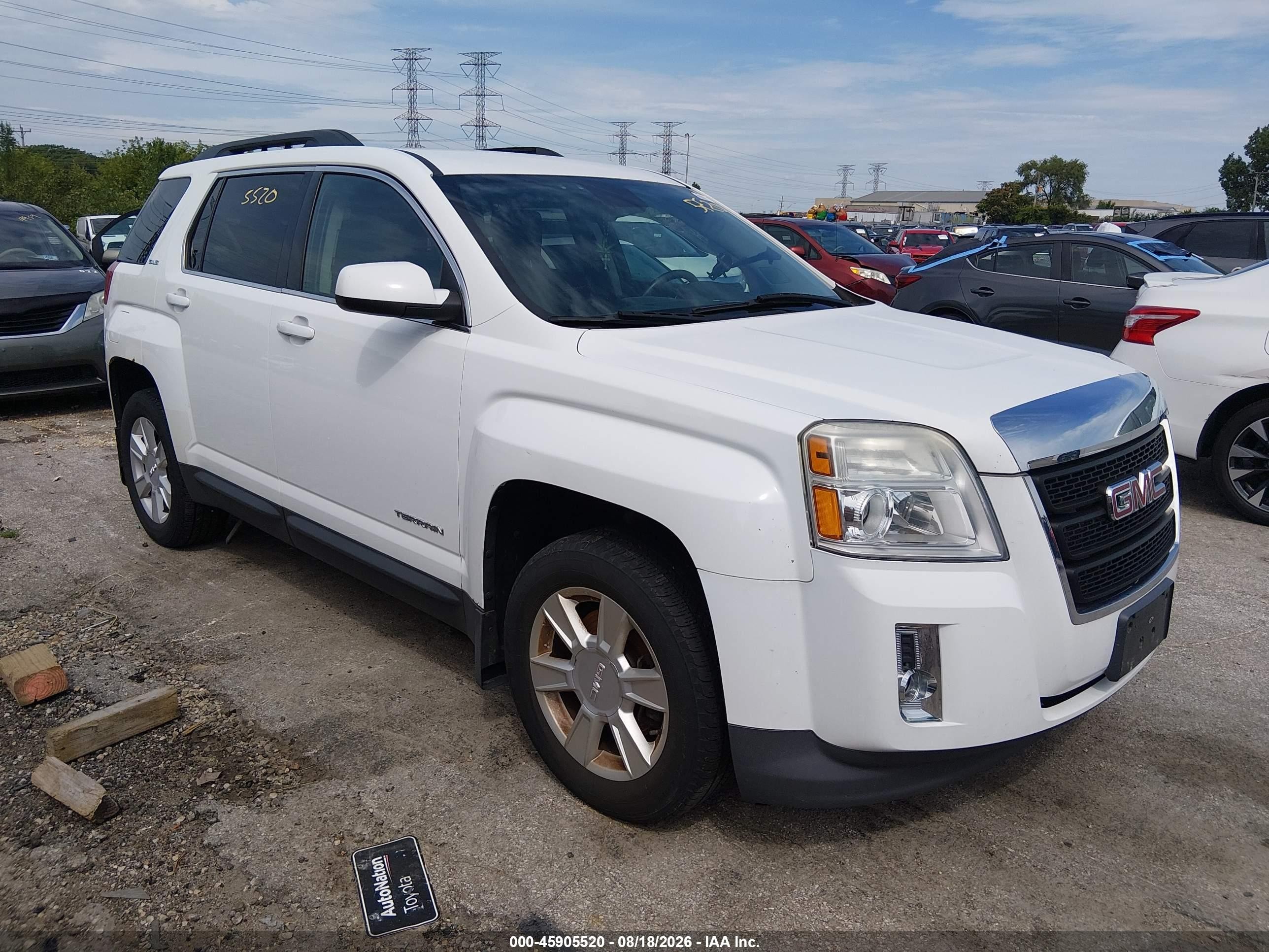 2013 Gmc Terrain Sle-2 White vin: 2GKALSEK1D6116889