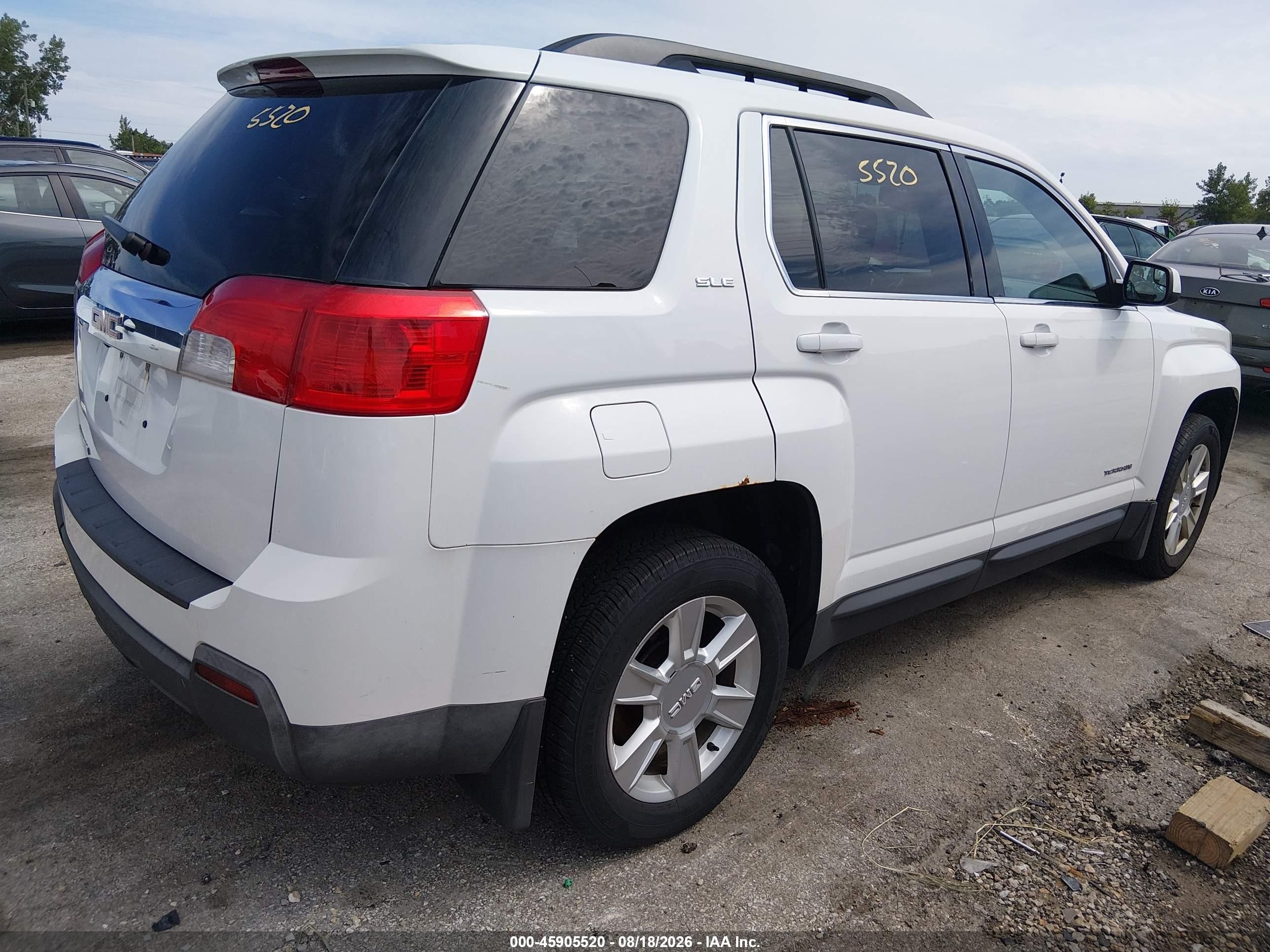2013 Gmc Terrain Sle-2 White vin: 2GKALSEK1D6116889