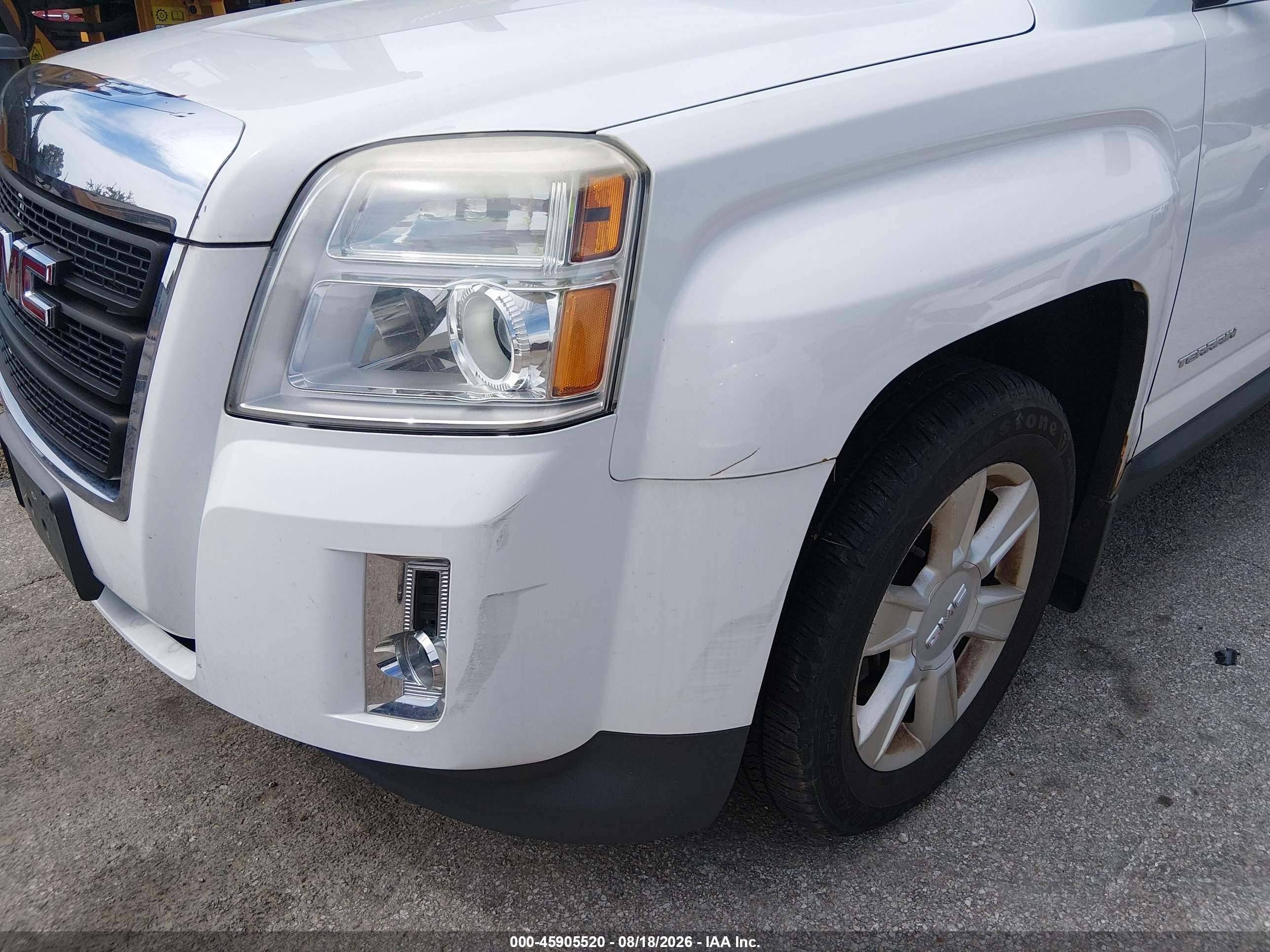 2013 Gmc Terrain Sle-2 White vin: 2GKALSEK1D6116889